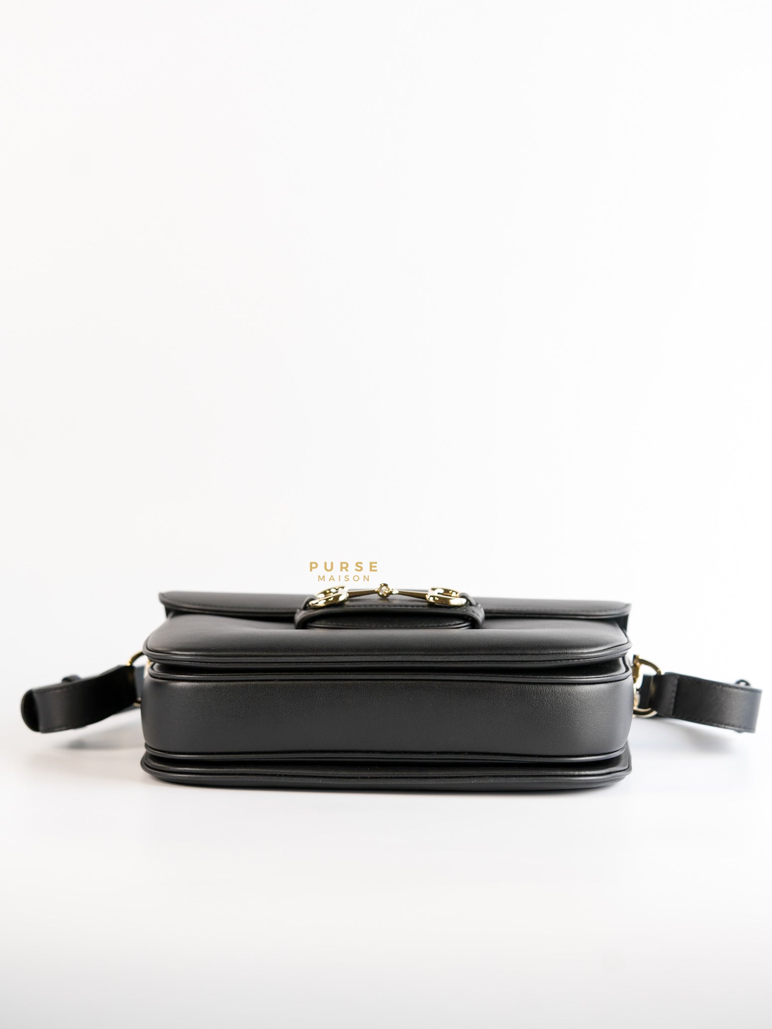 Horsebit 1955 Bag in Black Soft Calfskin Leather | Purse Maison Luxury Bags Shop