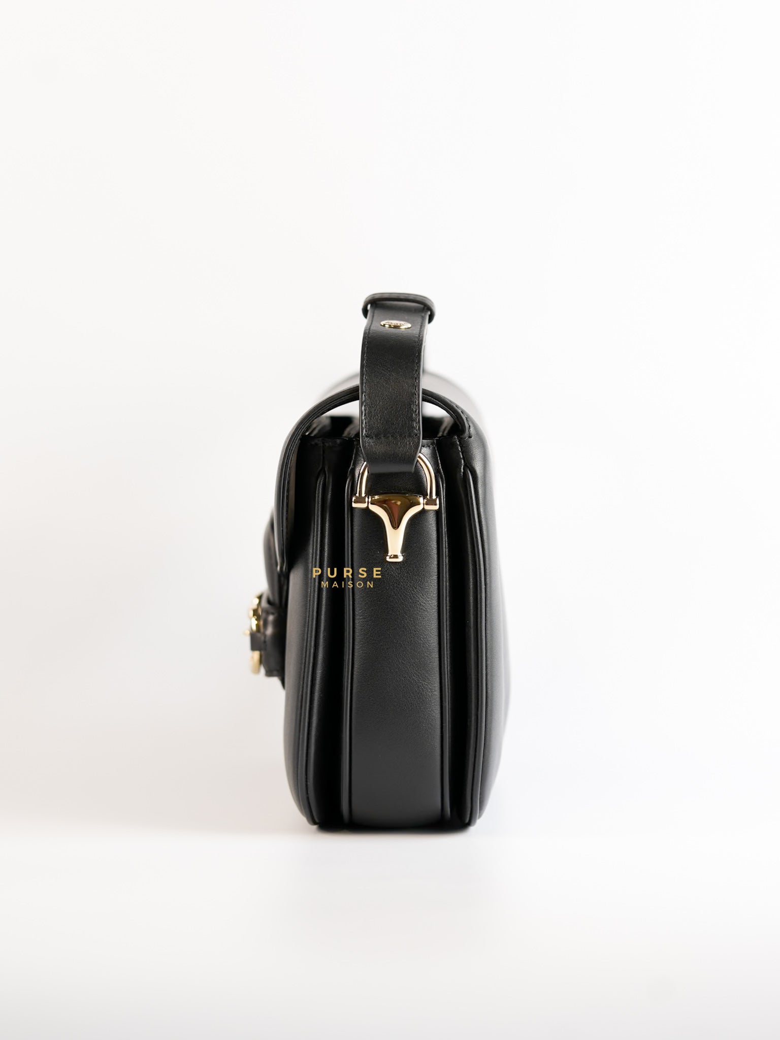 Horsebit 1955 Bag in Black Soft Calfskin Leather | Purse Maison Luxury Bags Shop