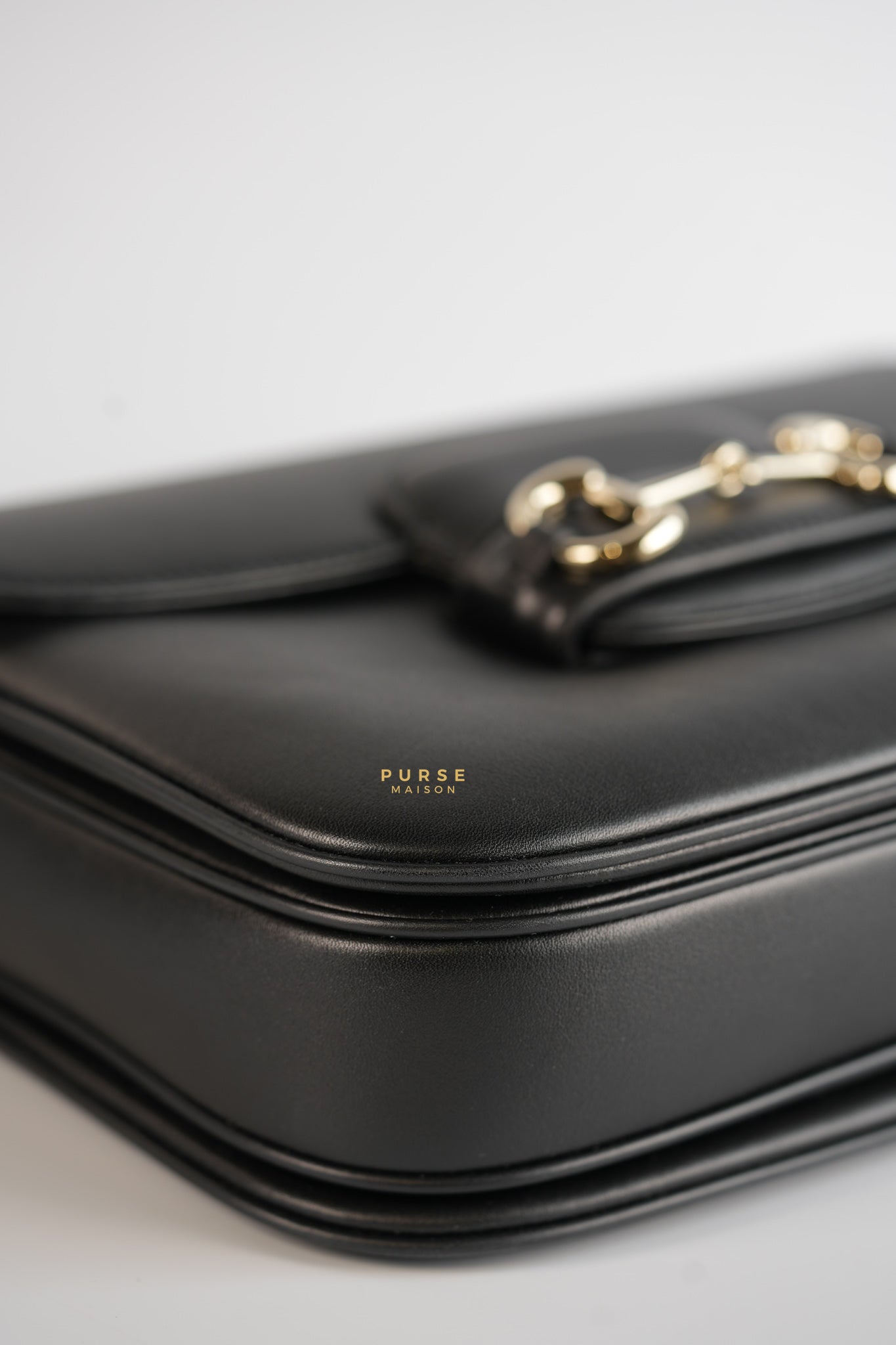 Horsebit 1955 Bag in Black Soft Calfskin Leather | Purse Maison Luxury Bags Shop