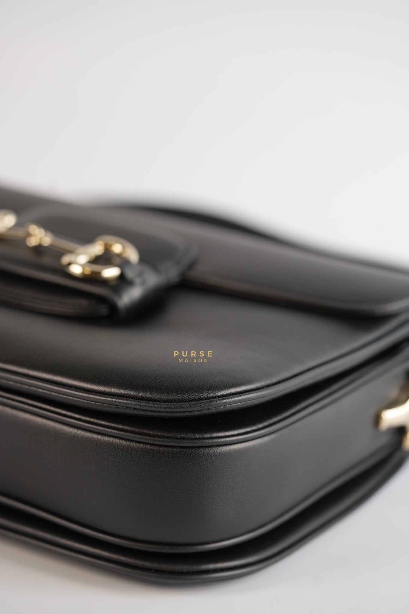 Horsebit 1955 Bag in Black Soft Calfskin Leather | Purse Maison Luxury Bags Shop