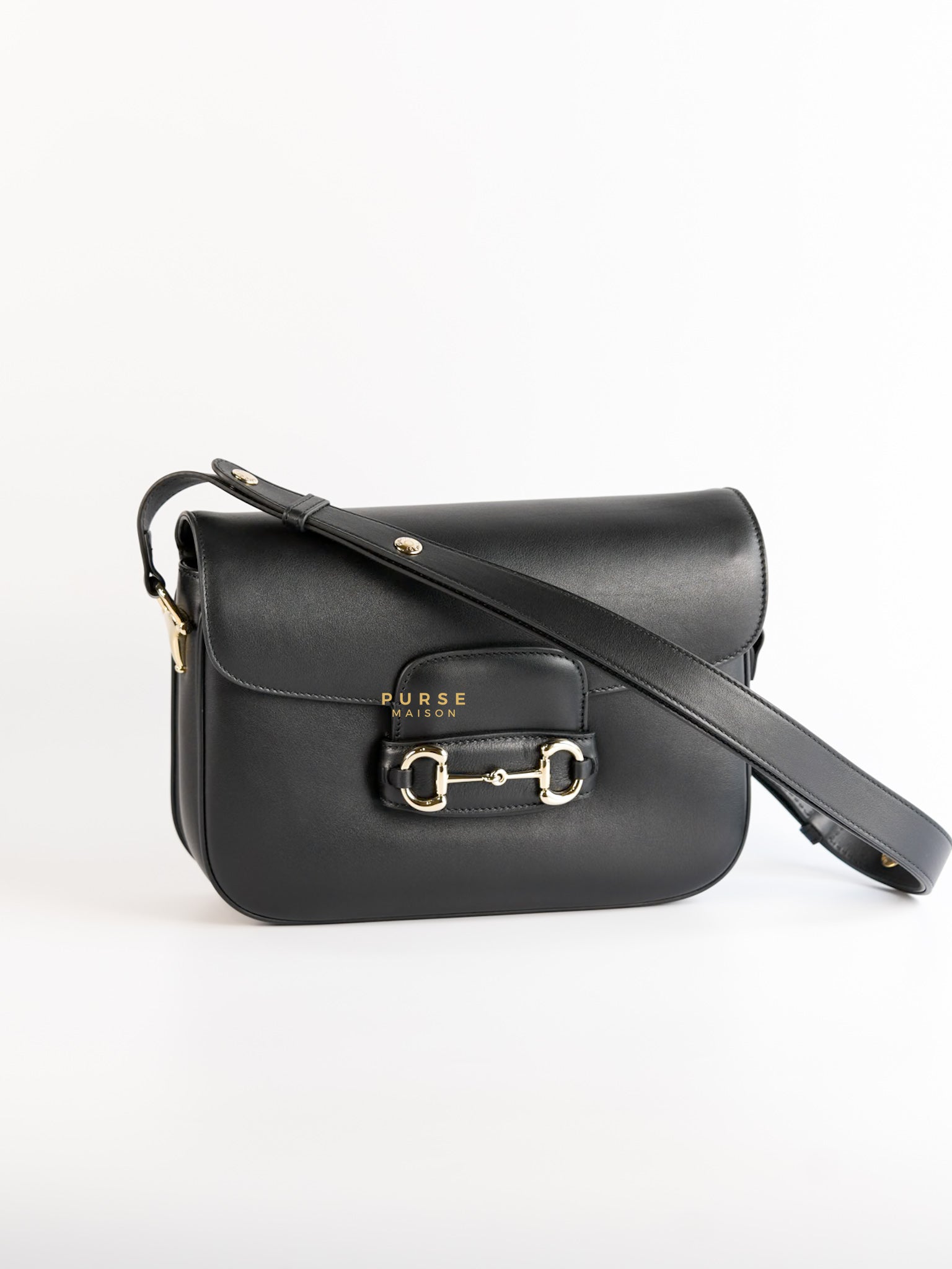 Horsebit 1955 Bag in Black Soft Calfskin Leather | Purse Maison Luxury Bags Shop