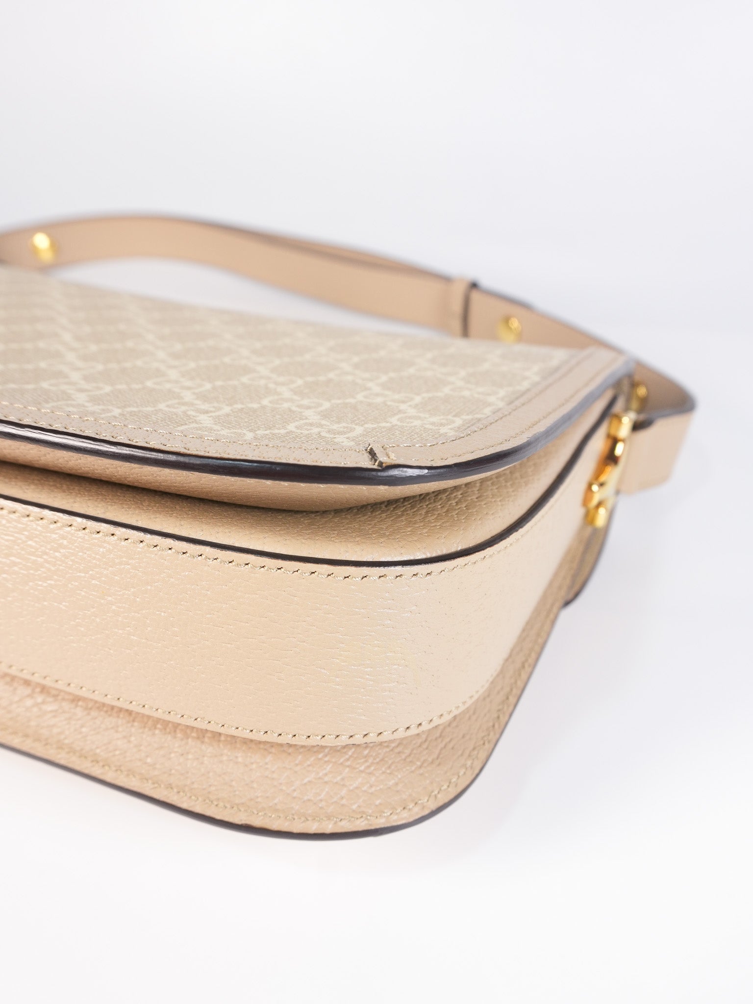 Horsebit 1955 in Beige Supreme Canvas Shoulder Bag | Purse Maison Luxury Bags Shop