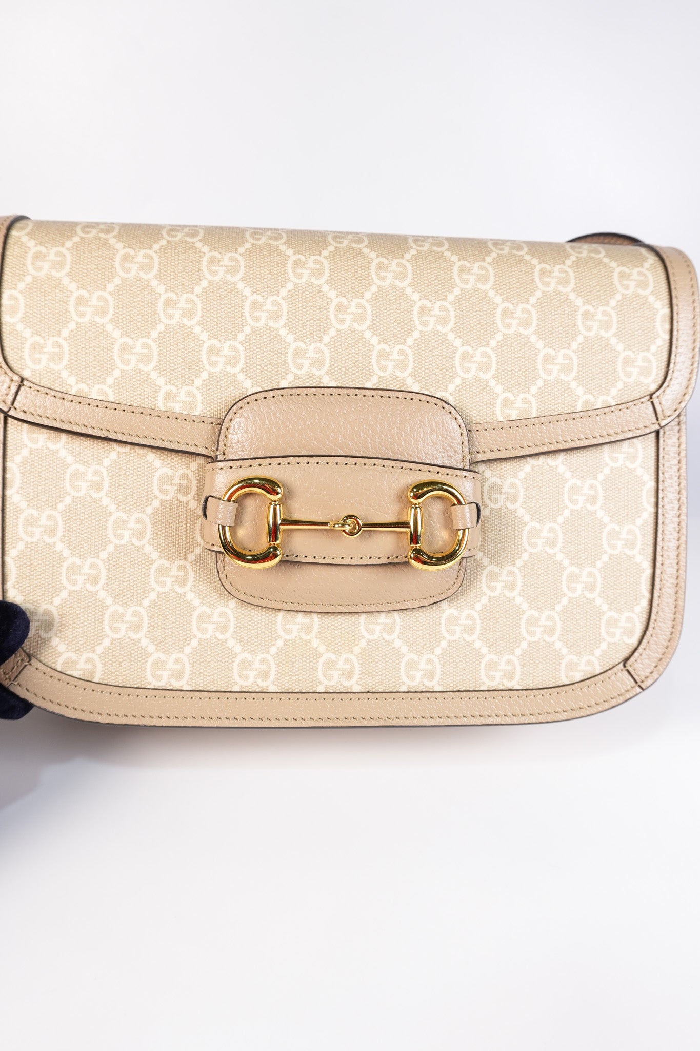 Horsebit 1955 in Beige Supreme Canvas Shoulder Bag | Purse Maison Luxury Bags Shop