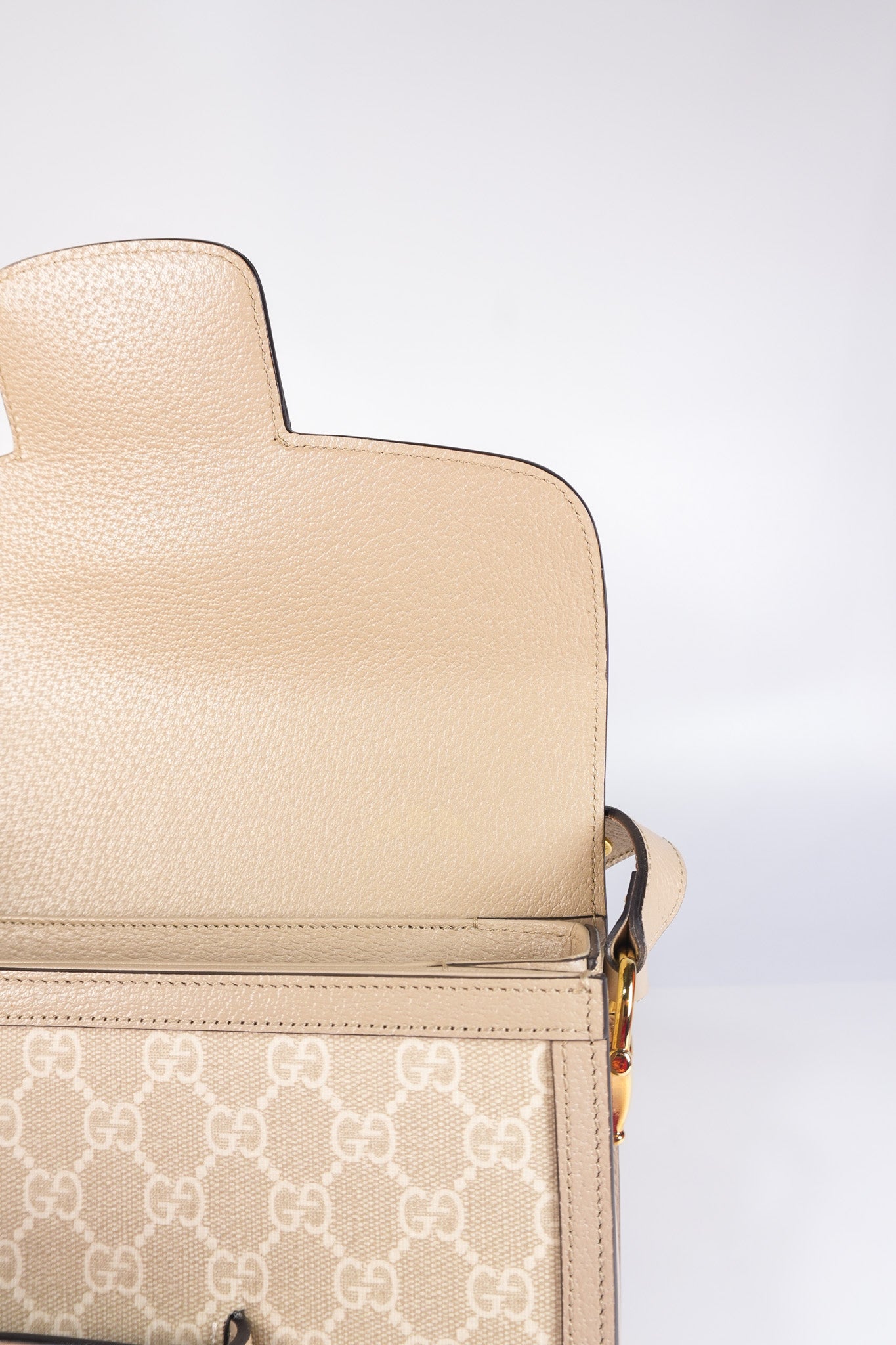 Horsebit 1955 in Beige Supreme Canvas Shoulder Bag | Purse Maison Luxury Bags Shop
