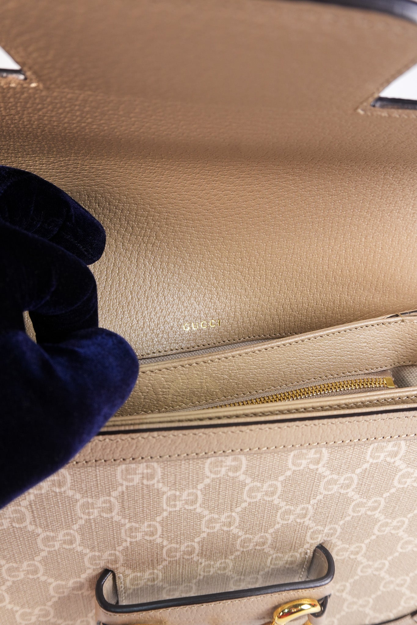 Horsebit 1955 in Beige Supreme Canvas Shoulder Bag | Purse Maison Luxury Bags Shop