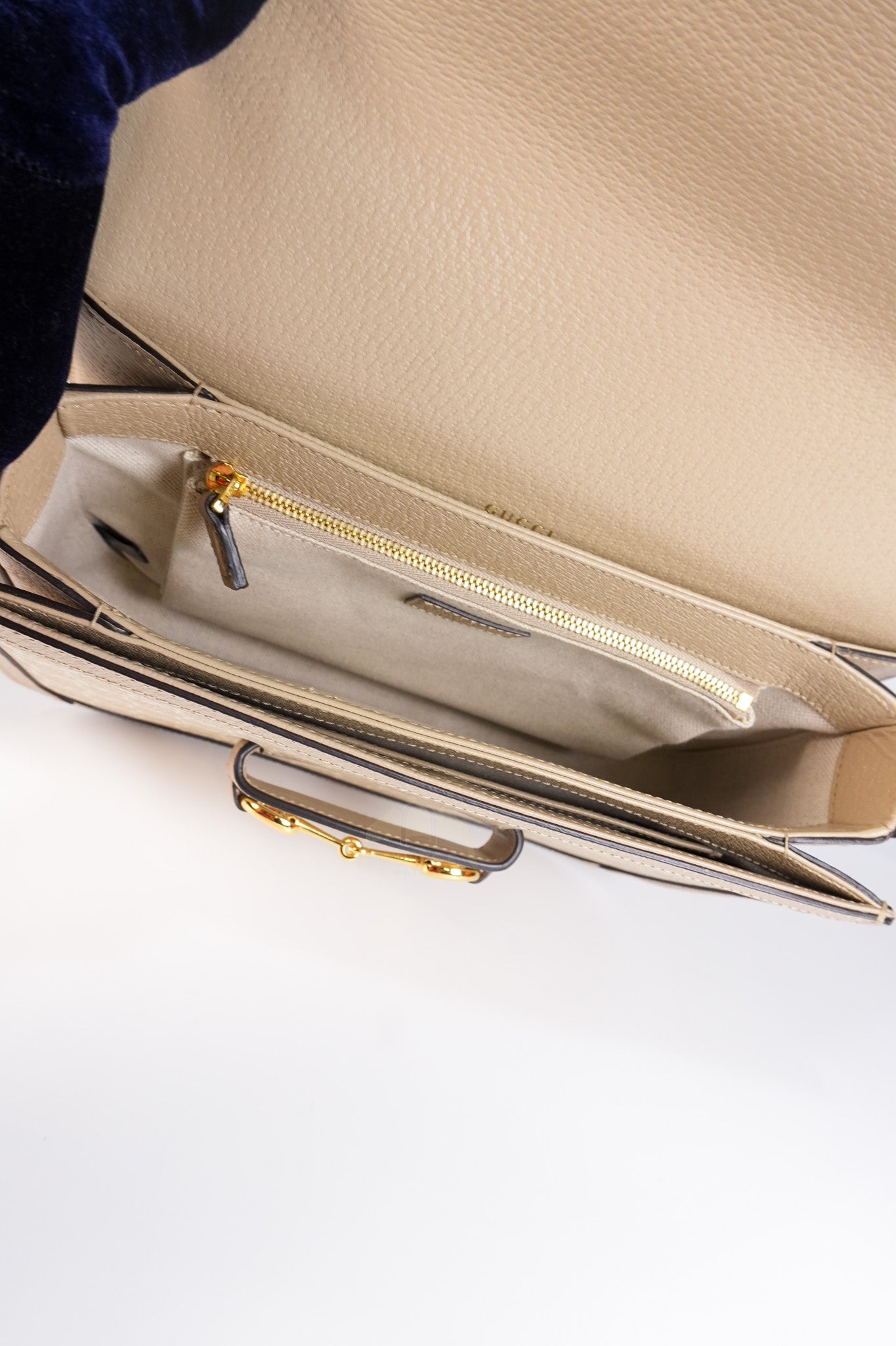 Horsebit 1955 in Beige Supreme Canvas Shoulder Bag | Purse Maison Luxury Bags Shop