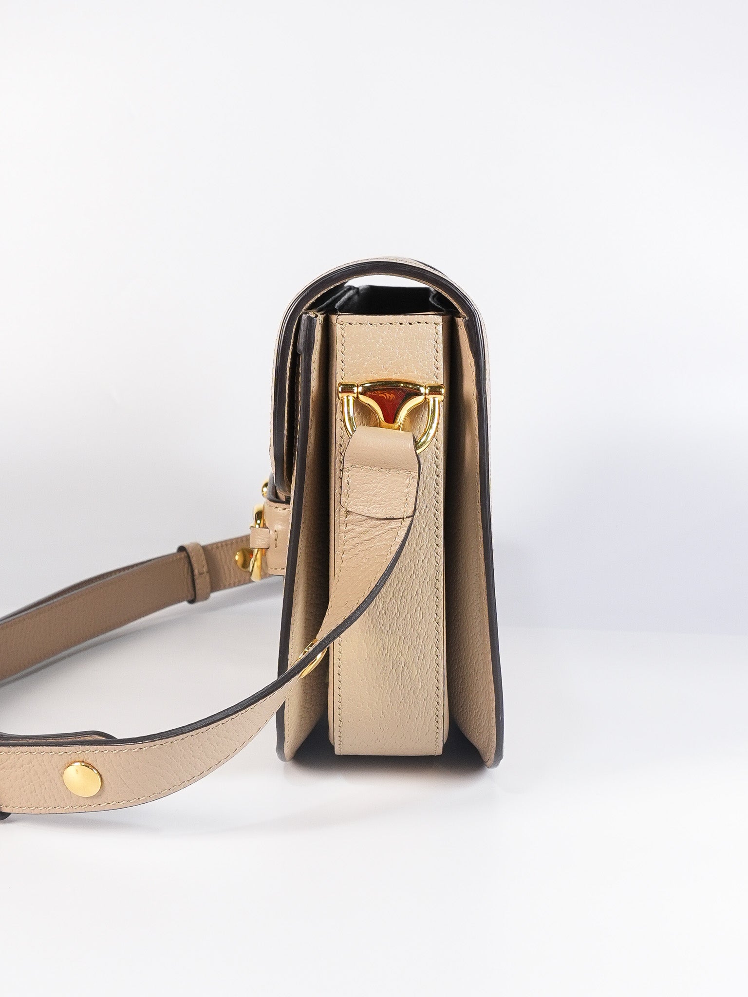 Horsebit 1955 in Beige Supreme Canvas Shoulder Bag | Purse Maison Luxury Bags Shop