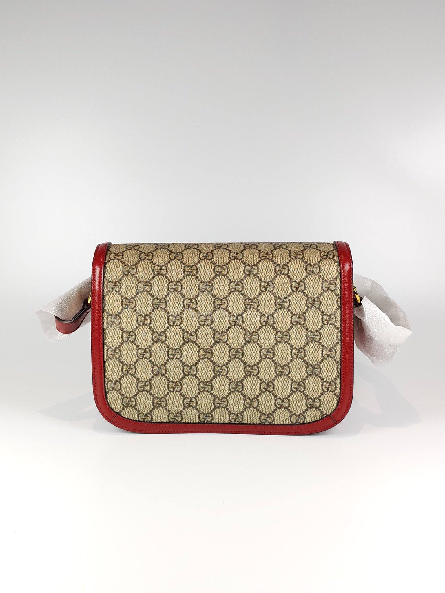 Horsebit 1955 Medium in Beige/Red Canvas | Purse Maison Luxury Bags Shop