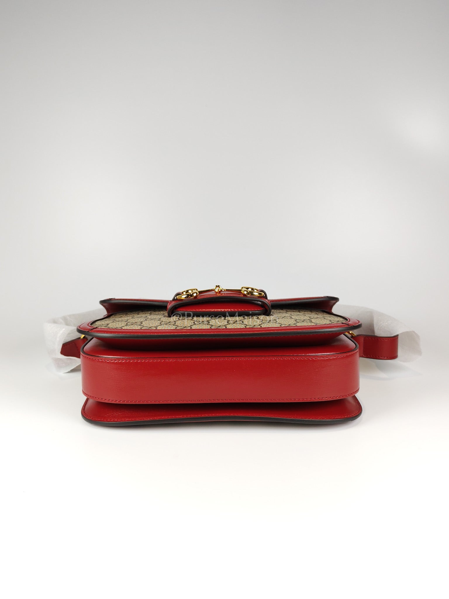 Horsebit 1955 Medium in Beige/Red Canvas | Purse Maison Luxury Bags Shop