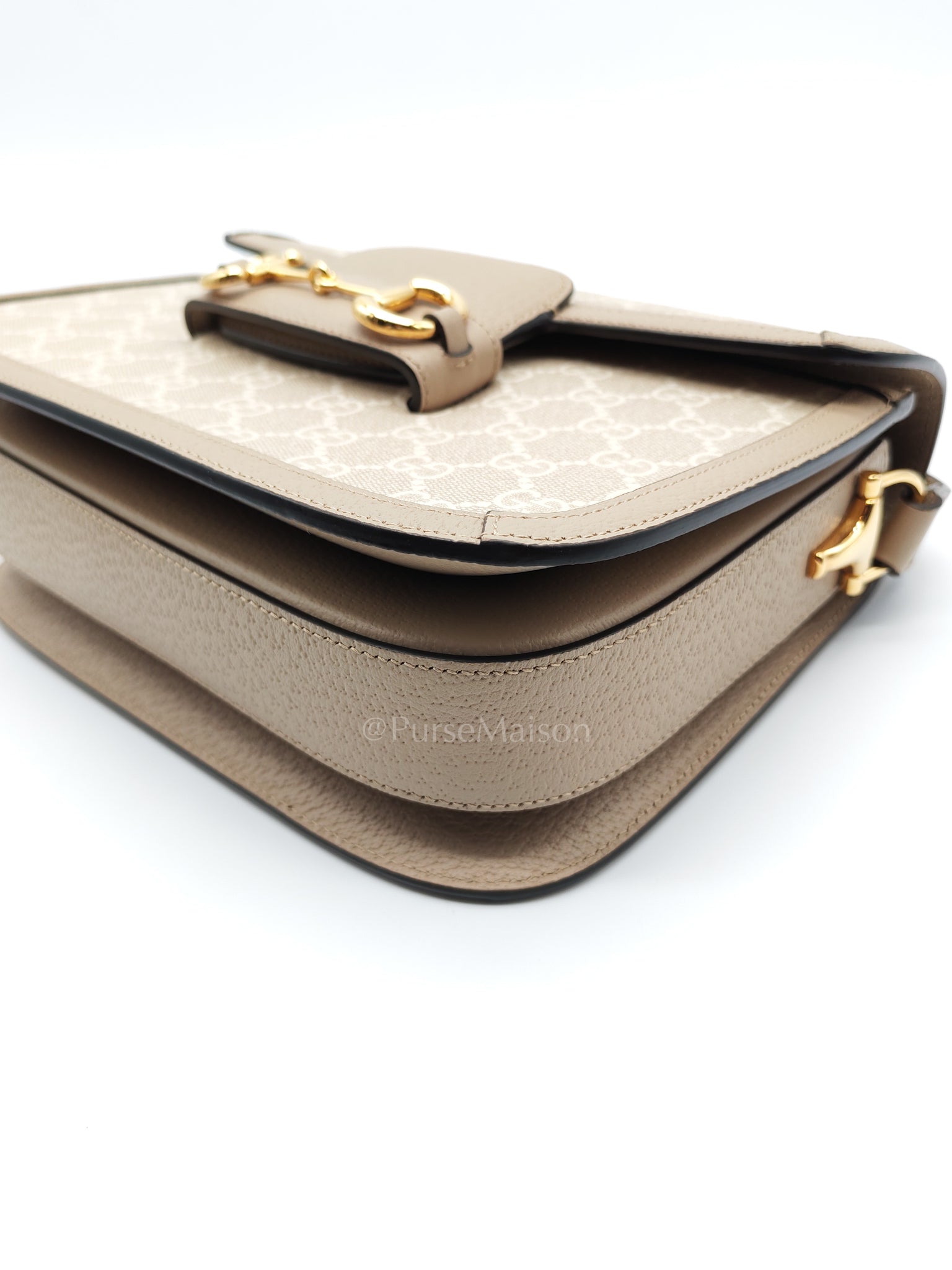 Horsebit 1955 Medium in Beige/White GG Canvas | Purse Maison Luxury Bags Shop
