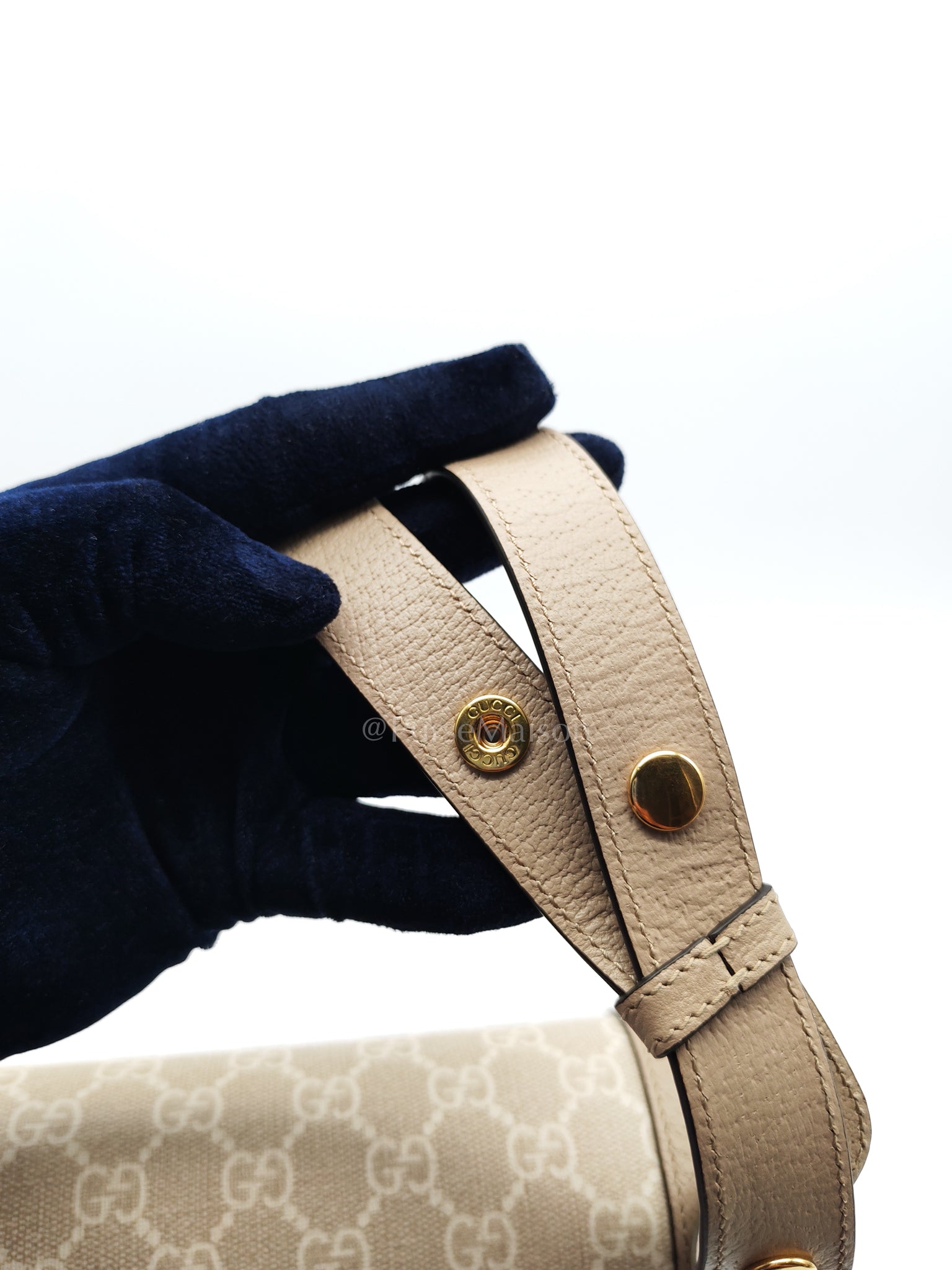 Horsebit 1955 Medium in Beige/White GG Canvas | Purse Maison Luxury Bags Shop