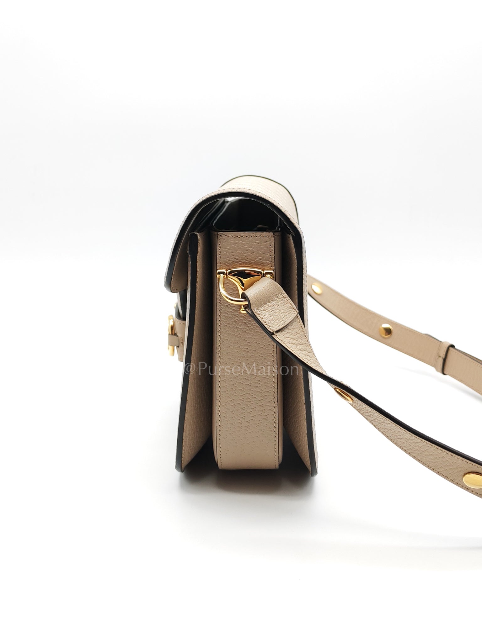Horsebit 1955 Medium in Beige/White GG Canvas | Purse Maison Luxury Bags Shop