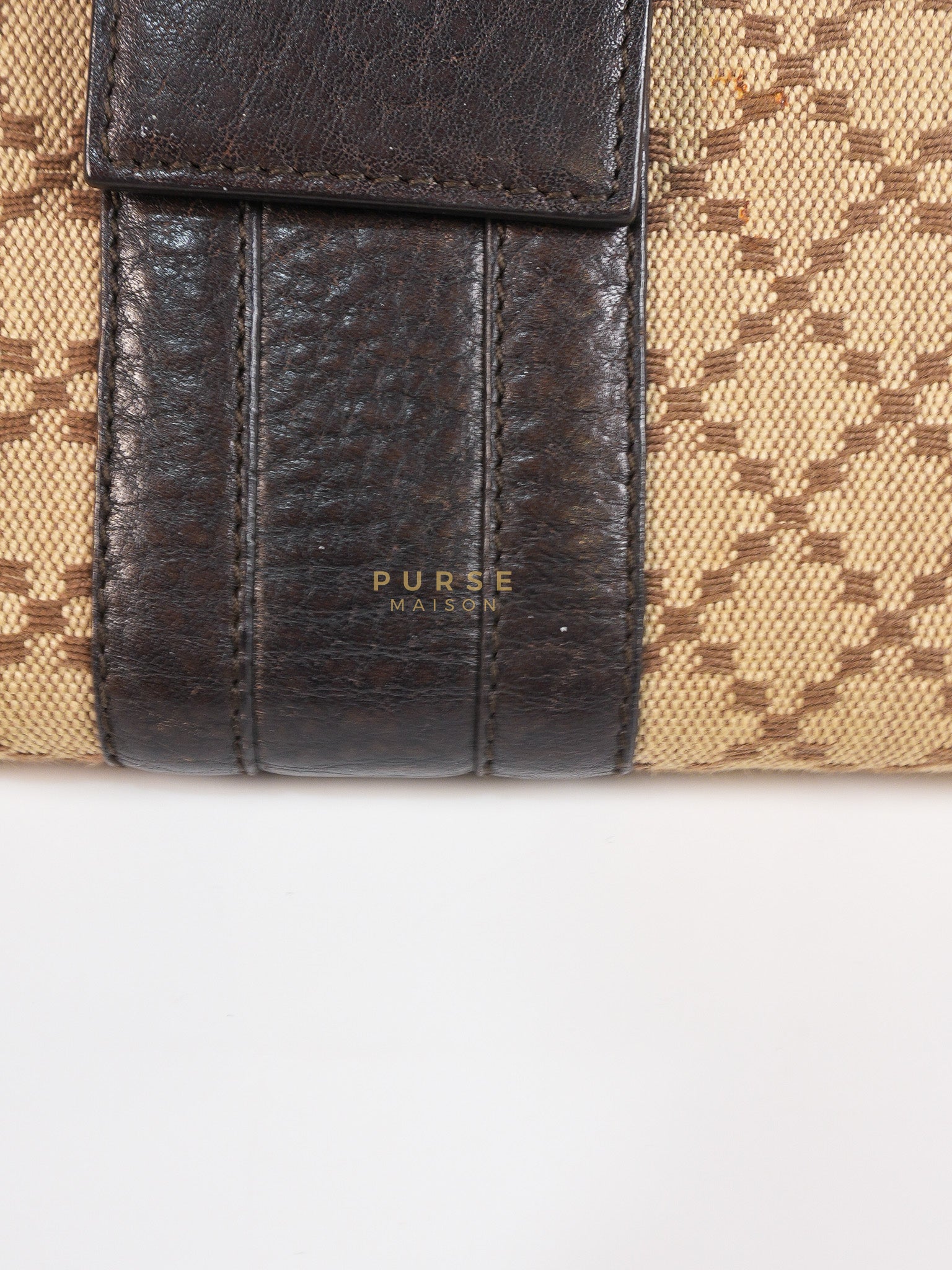 Horsebit Continental Wallet in Brown Diamante Canvas & Gold Hardware | Purse Maison Luxury Bags Shop