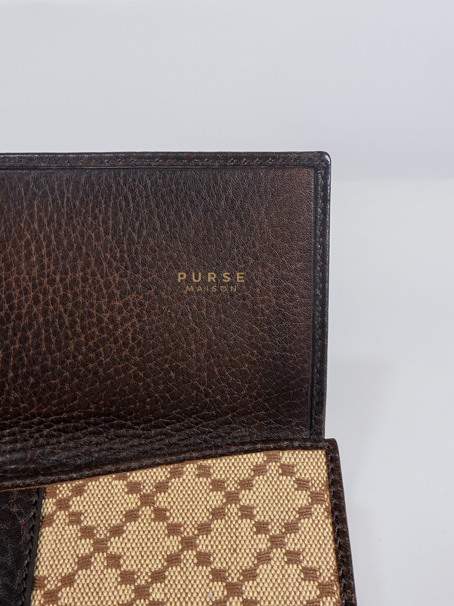 Horsebit Continental Wallet in Brown Diamante Canvas & Gold Hardware | Purse Maison Luxury Bags Shop