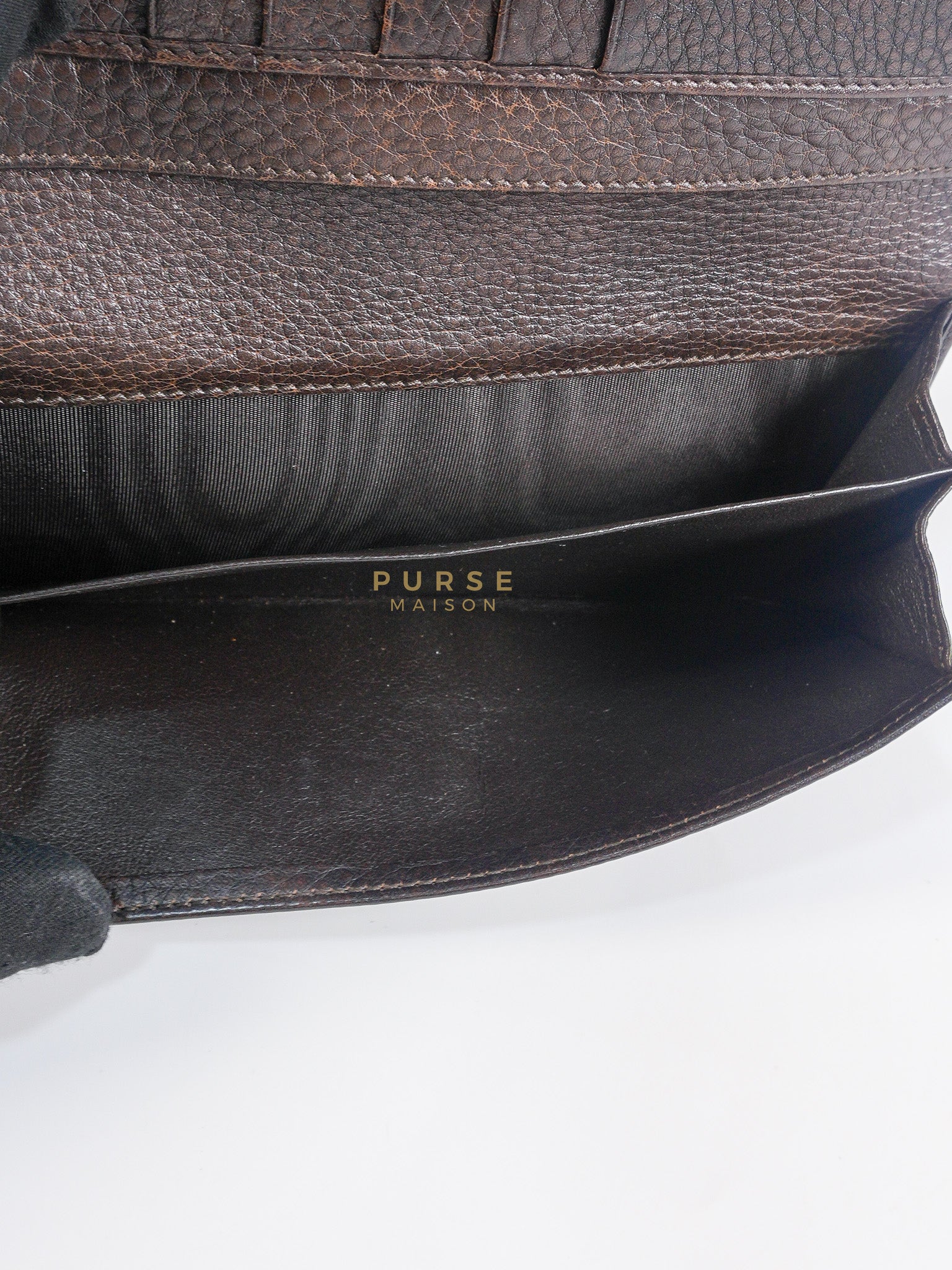 Horsebit Continental Wallet in Brown Diamante Canvas & Gold Hardware | Purse Maison Luxury Bags Shop