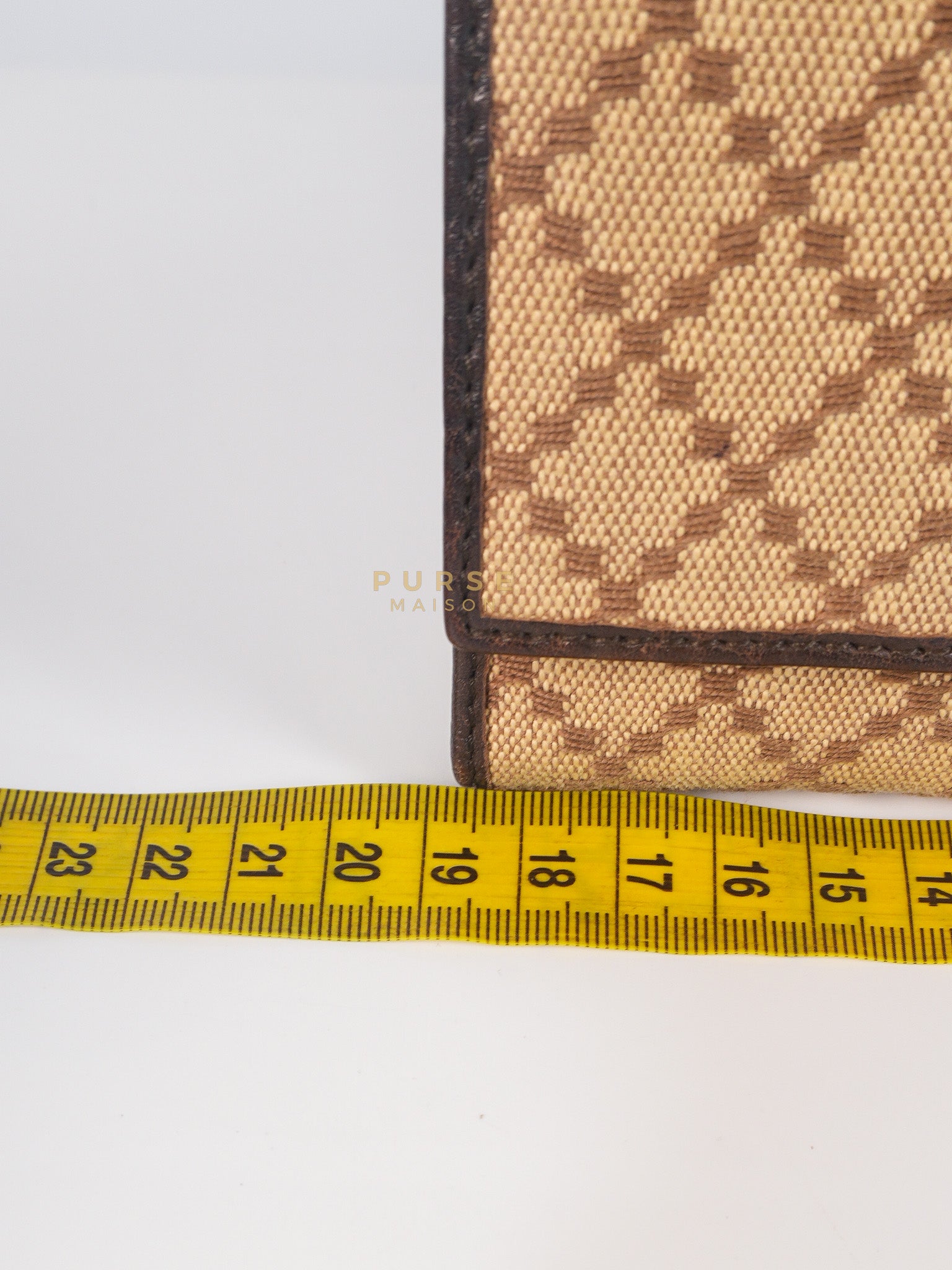 Horsebit Continental Wallet in Brown Diamante Canvas & Gold Hardware | Purse Maison Luxury Bags Shop