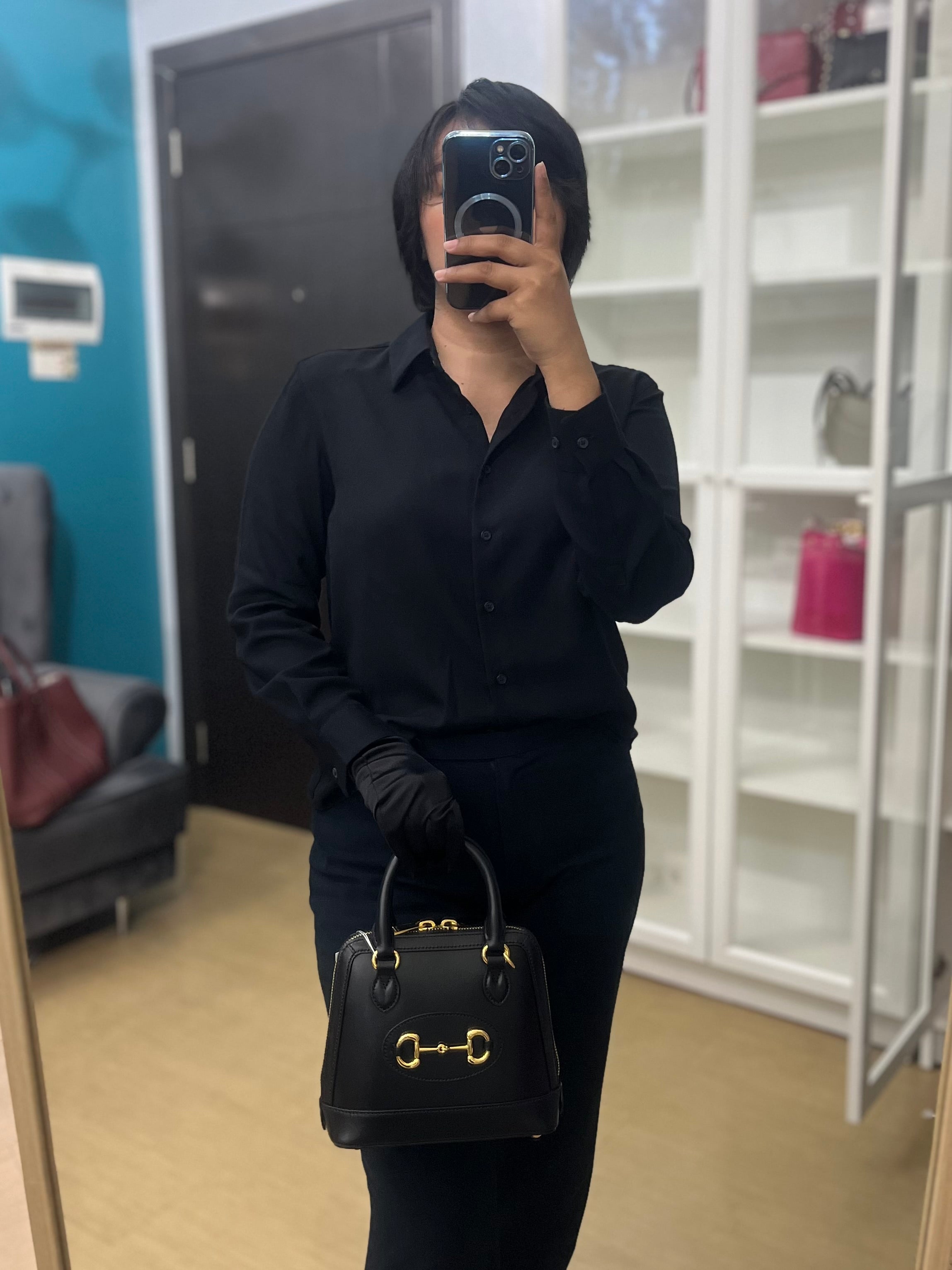 Horsebit Mini Top Handle Black Bag | Purse Maison Luxury Bags Shop