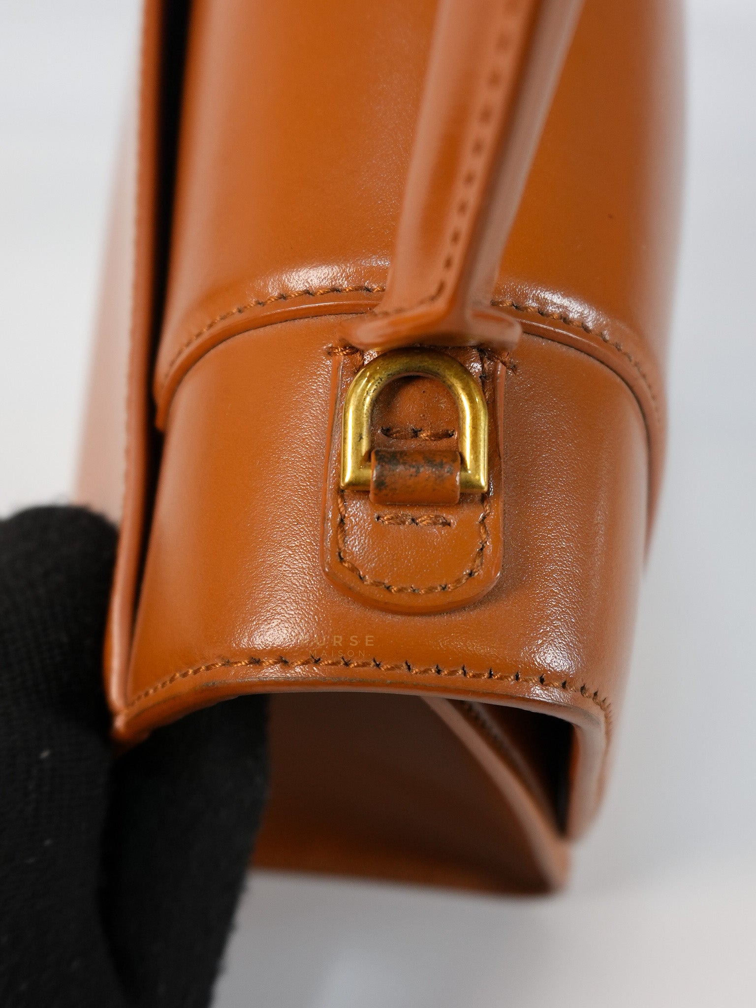 Hourglass in Brown Leather Top Handle Bag | Purse Maison Luxury Bags Shop
