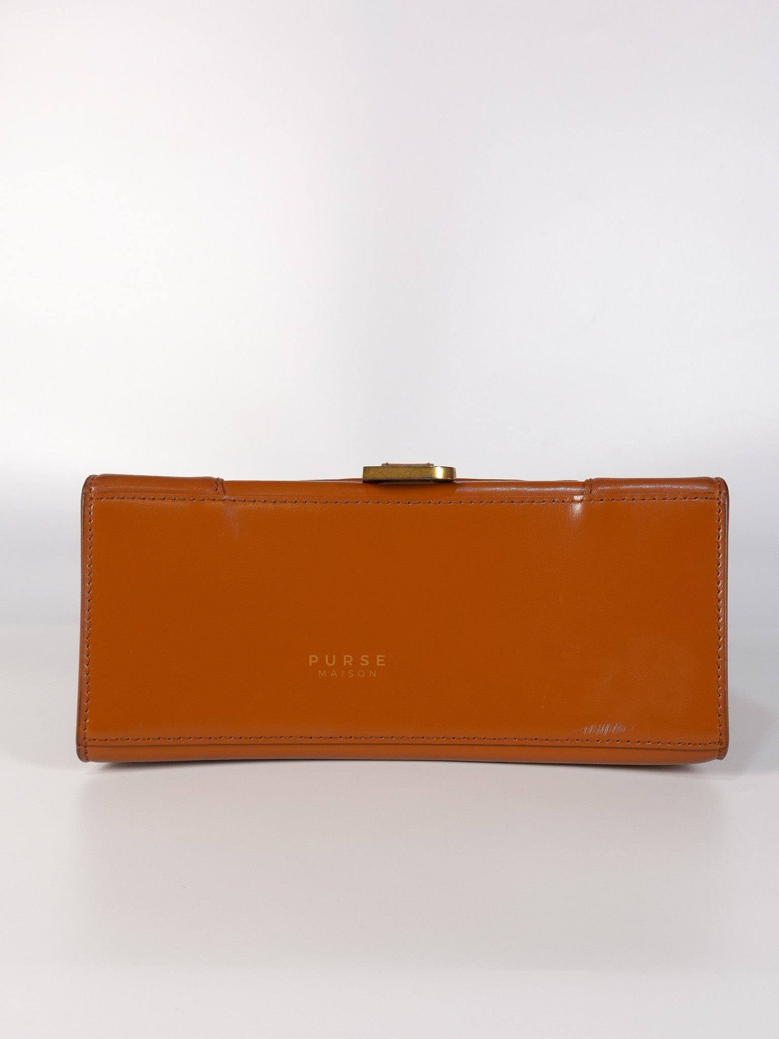 Hourglass in Brown Leather Top Handle Bag | Purse Maison Luxury Bags Shop