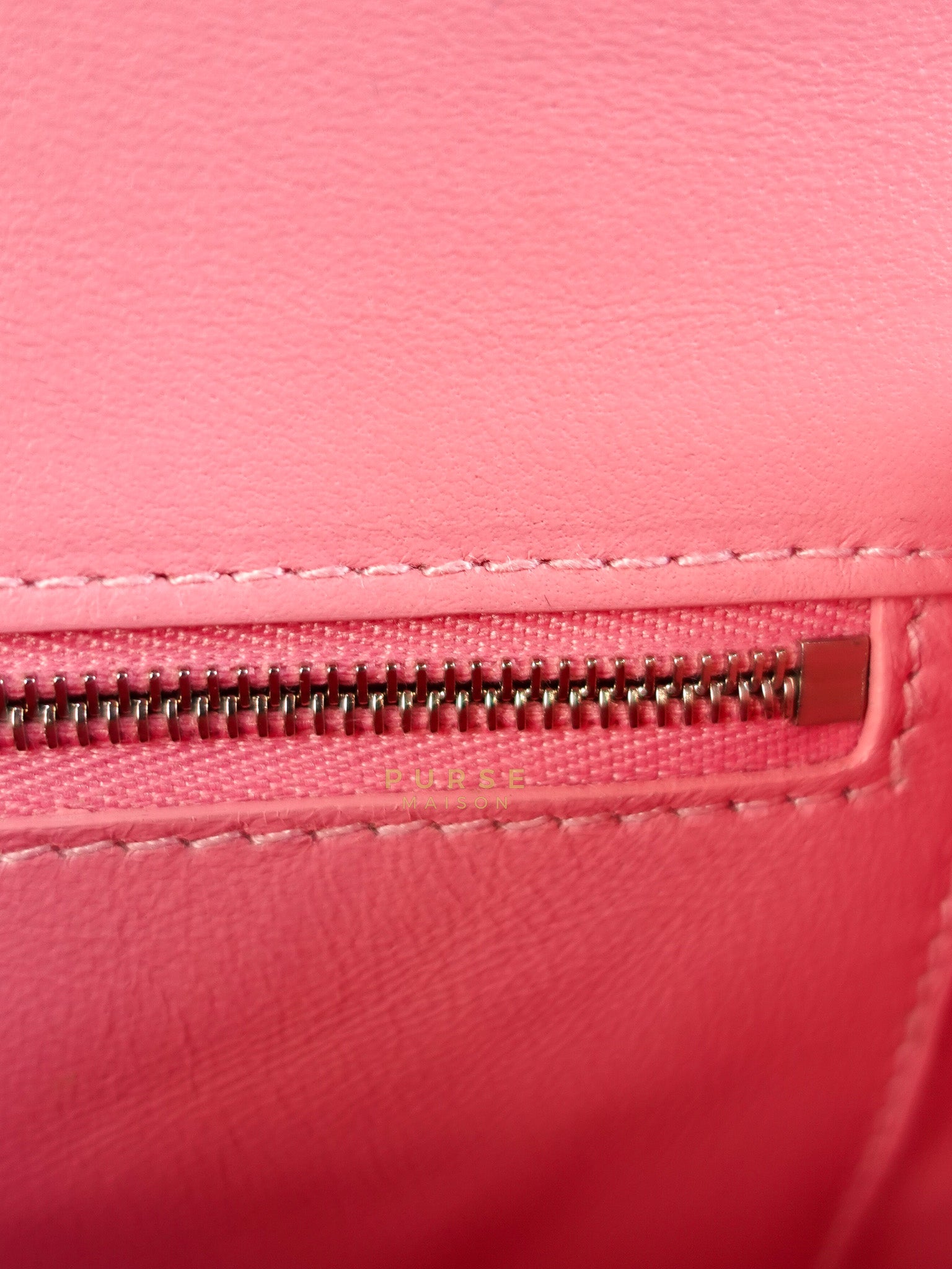 Hourglass Top Handle Bag Small in Pink Crododile Embosed Leather & Silver Hardware | Purse Maison Luxury Bags Shop