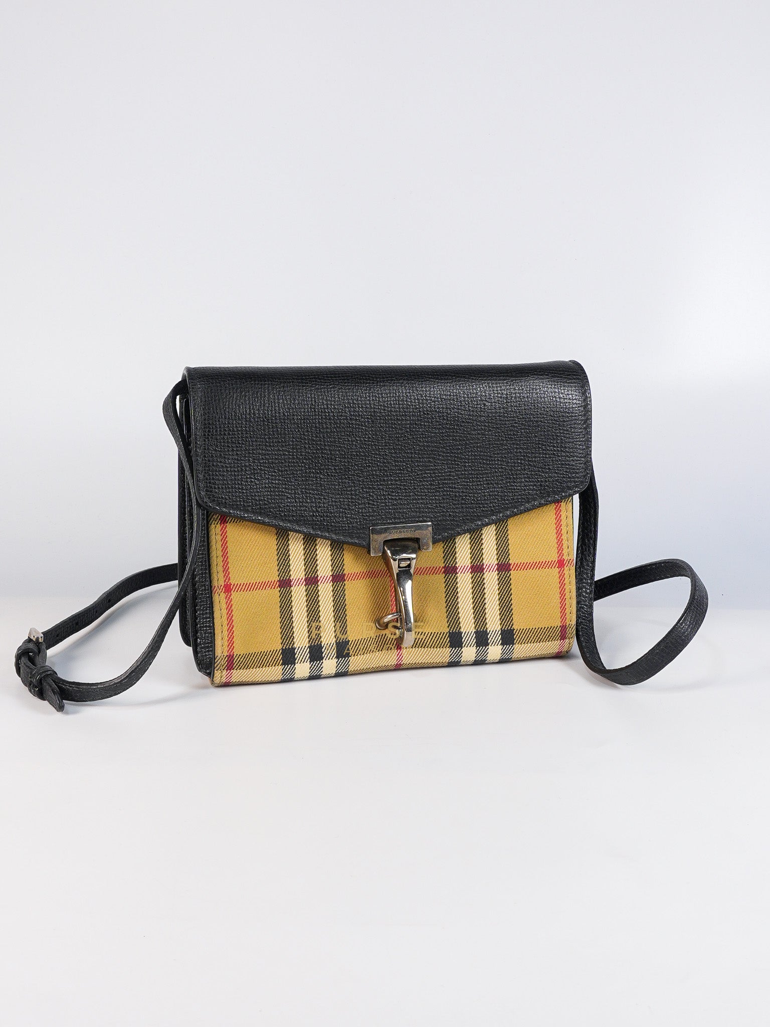 House Check Baby Macken Bag in Black & Beige Multicolor & Silver Hardware | Purse Maison Luxury Bags Shop