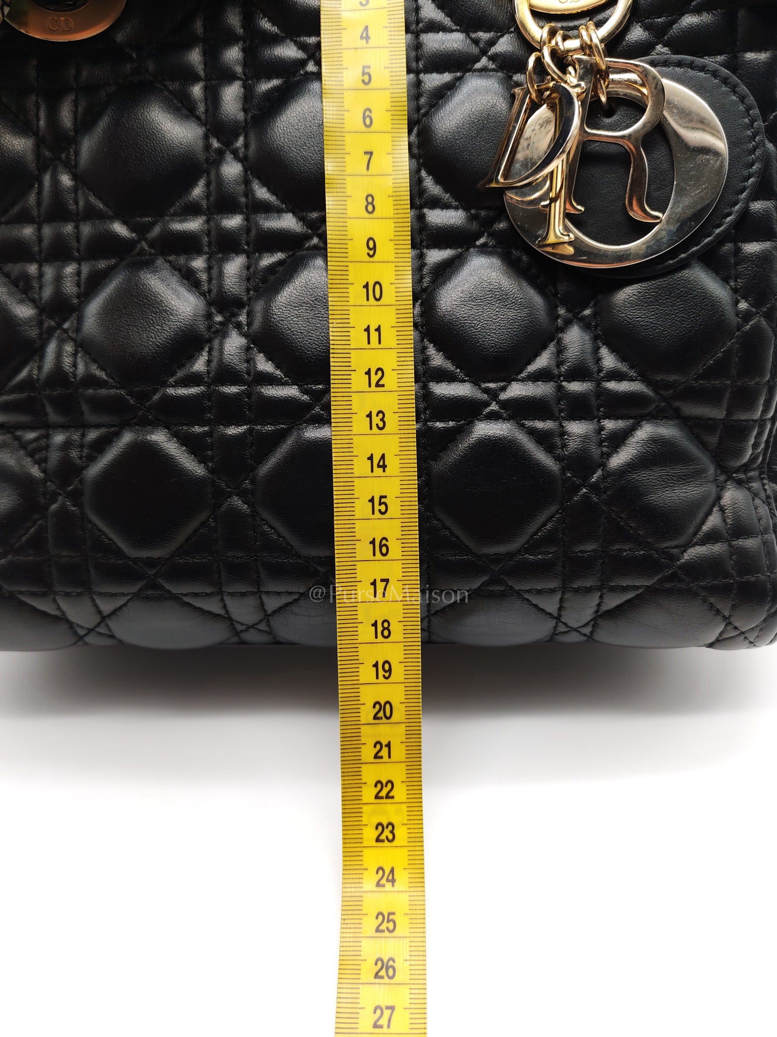 Christian Dior Lady Dior in Black Cannage Lambskin Leather Shoulder Bag