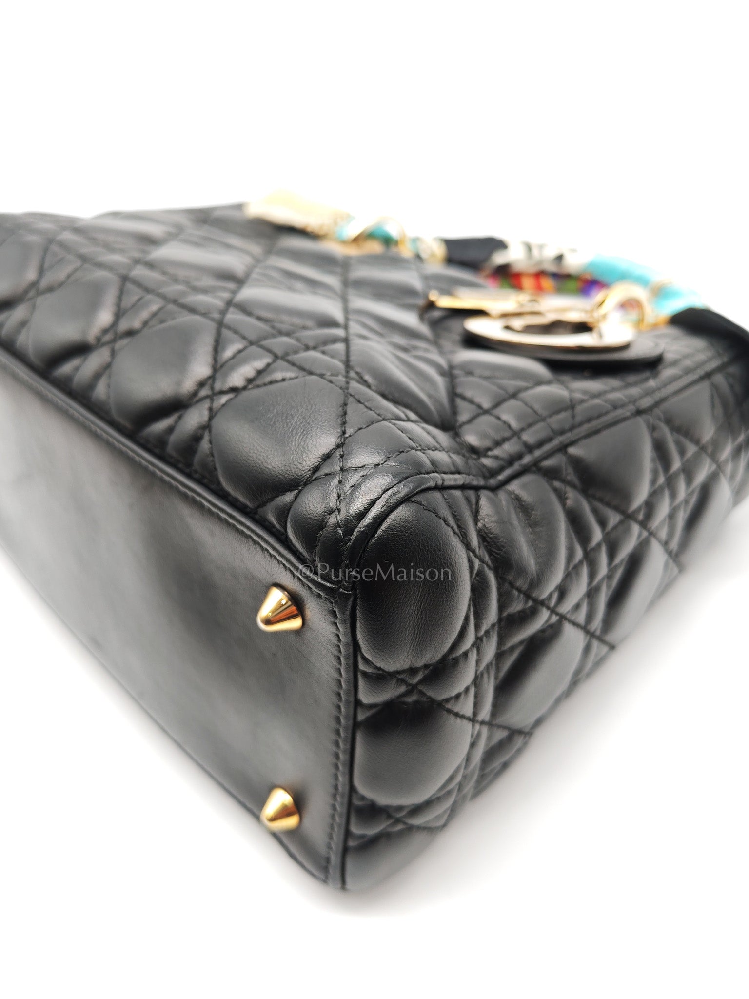 Christian Dior Lady Dior in Black Cannage Lambskin Leather Shoulder Bag
