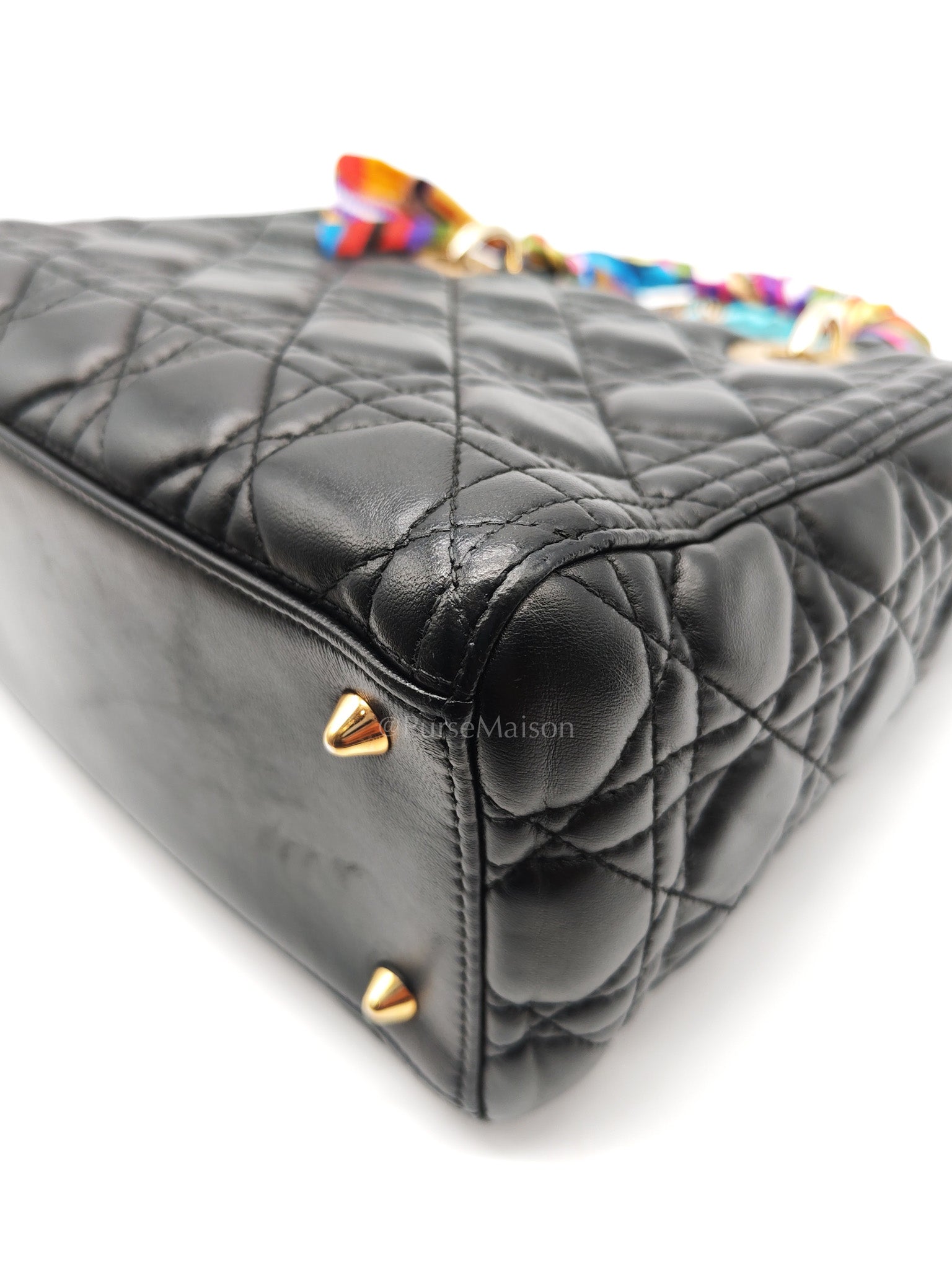 Christian Dior Lady Dior in Black Cannage Lambskin Leather Shoulder Bag