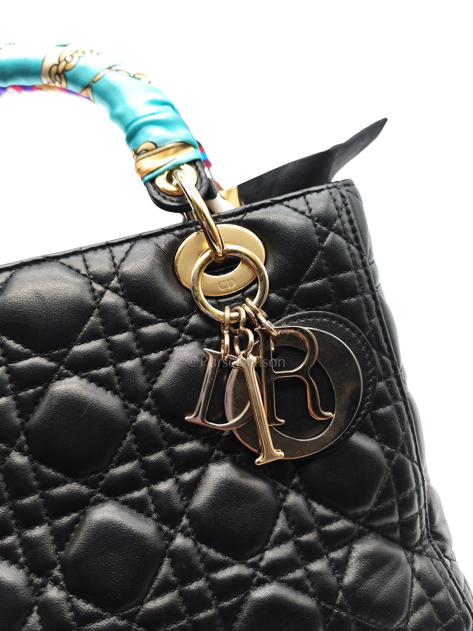 Christian Dior Lady Dior in Black Cannage Lambskin Leather Shoulder Bag