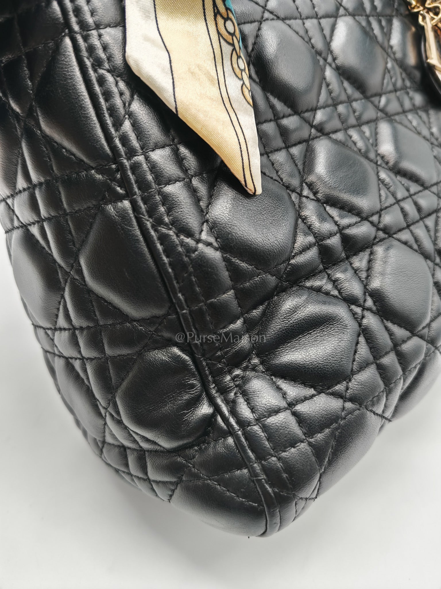 Christian Dior Lady Dior in Black Cannage Lambskin Leather Shoulder Bag