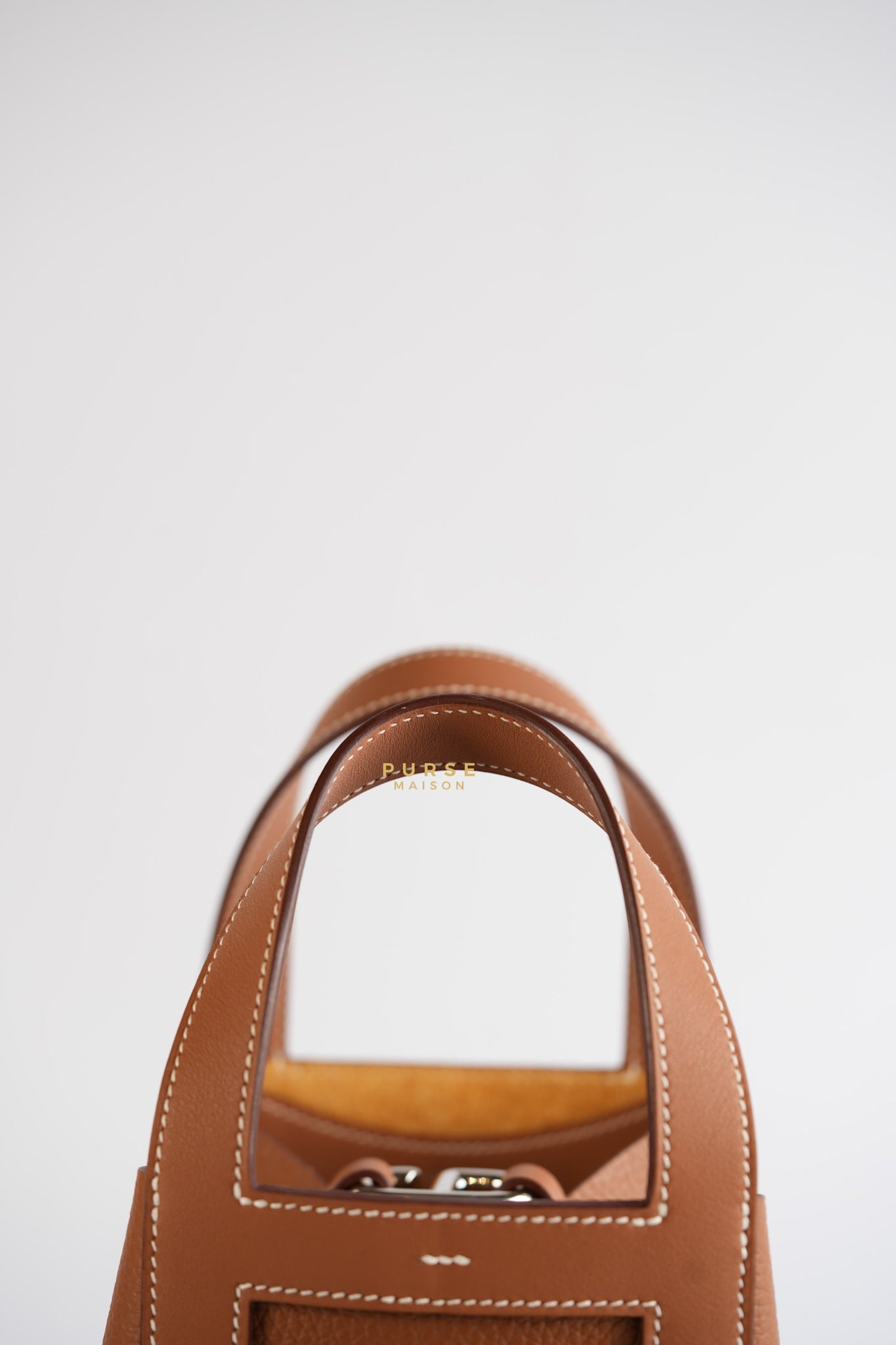 In the Loop 18 in Gold Taurillion Clemence and Palladium Hardware Stamp B | Purse Maison Luxury Bags Shop