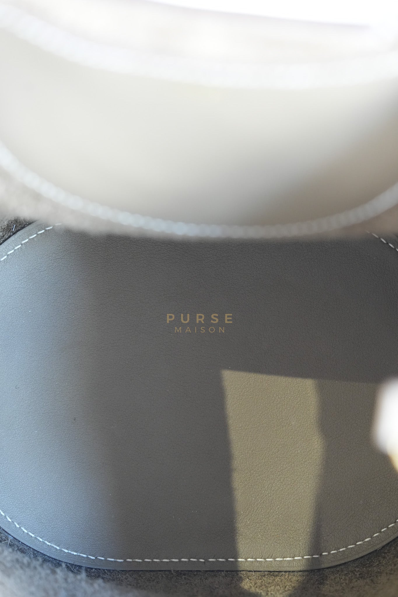 In The Loop in Etoupe Clemence Taurillon Leather and Gold Hardware Stamp B (2023) | Purse Maison Luxury Bags Shop