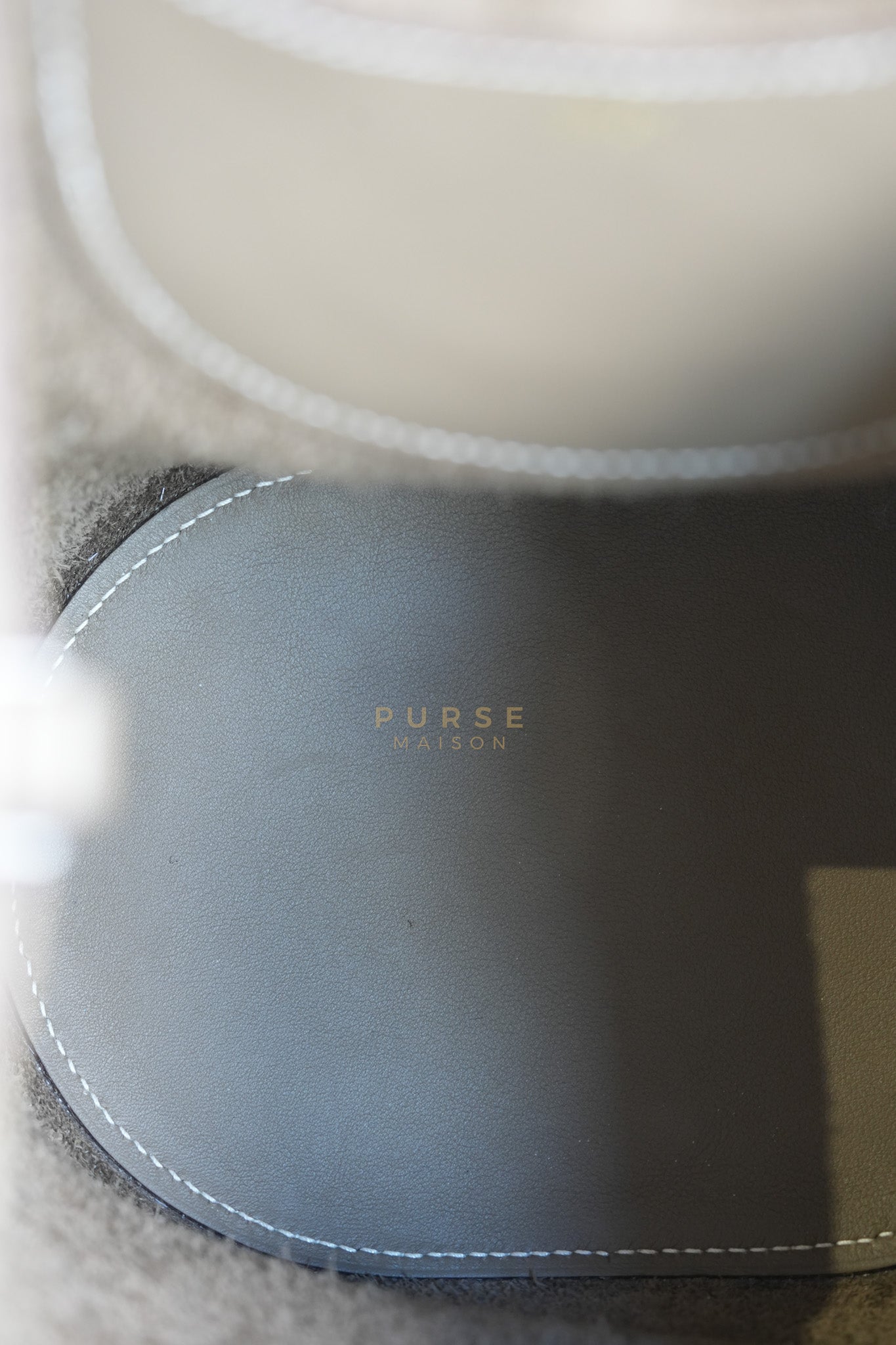 In The Loop in Etoupe Clemence Taurillon Leather and Gold Hardware Stamp B (2023) | Purse Maison Luxury Bags Shop