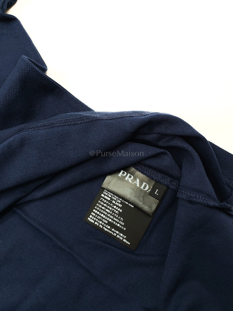 Inchiostro Blue Woven Polo Shirt Size Large | Purse Maison Luxury Bags Shop