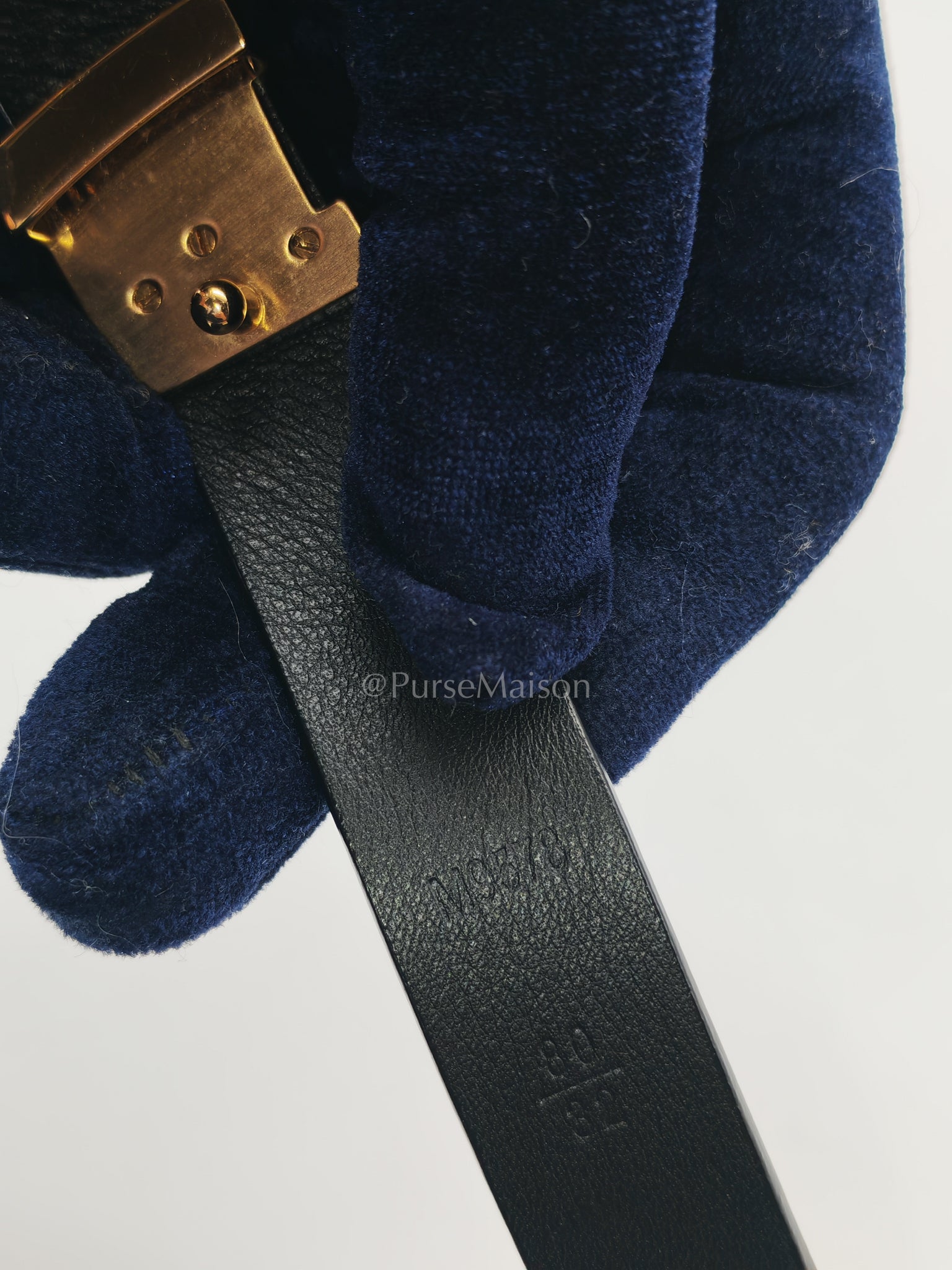 Initiales Black Reversible Belt (20mm) in Calfskin Leather Size 80 (Date Code: M9578) | Purse Maison Luxury Bags Shop