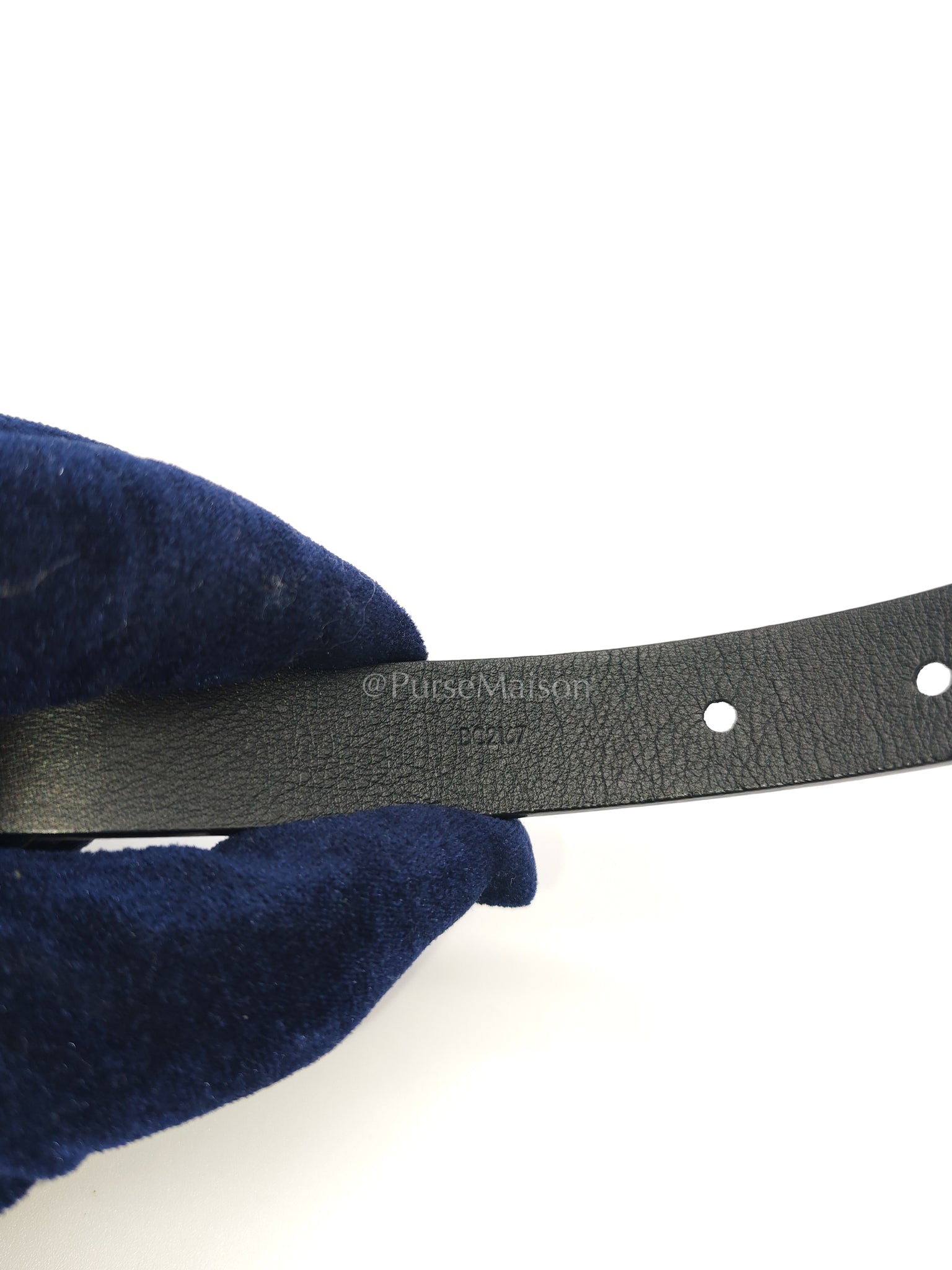 Initiales Black Reversible Belt (20mm) in Calfskin Leather Size 80 (Date Code: M9578) | Purse Maison Luxury Bags Shop