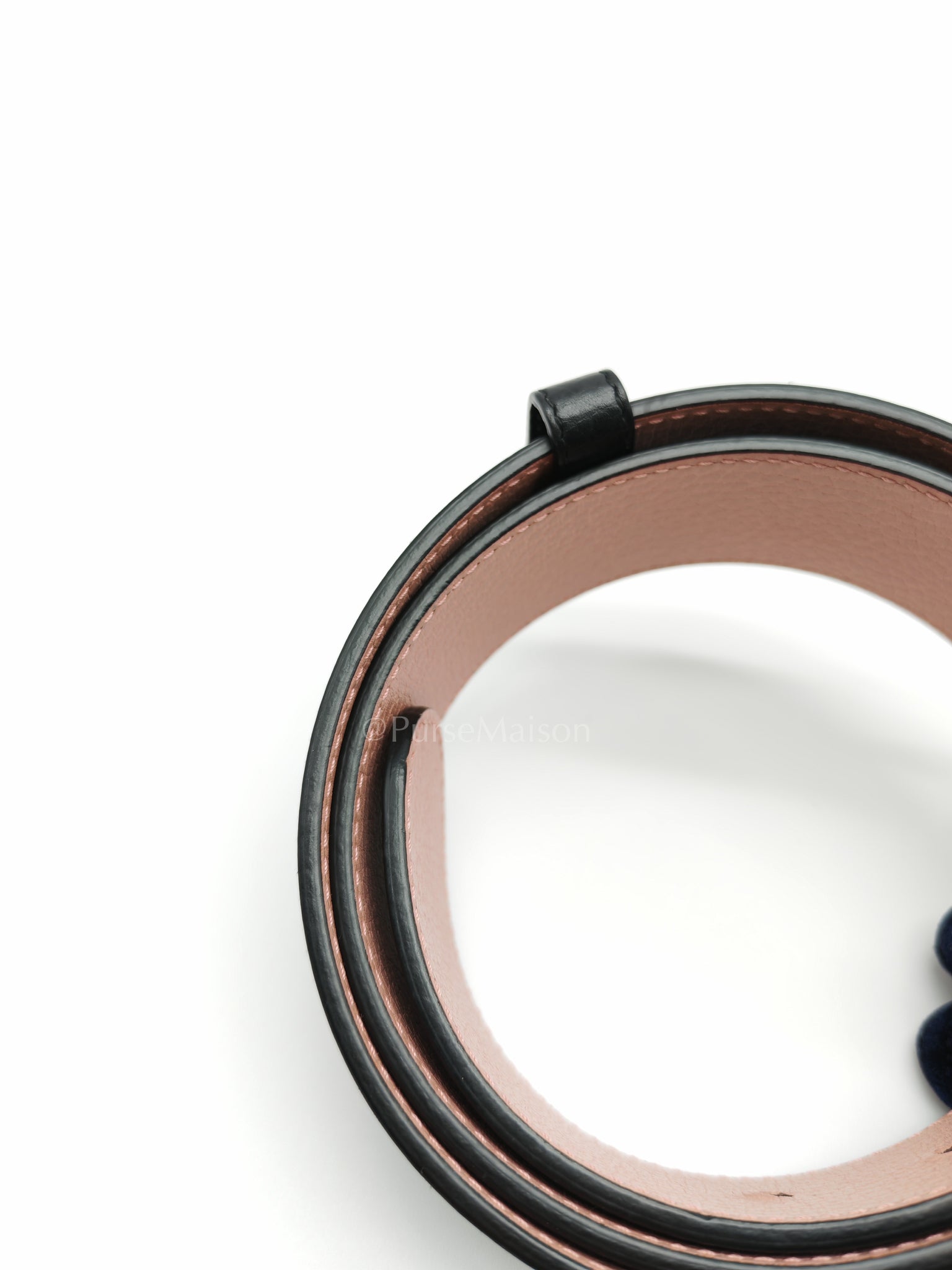 Interlocking G 1973 Reversible Belt in Black/Pink Leather 80cm | Purse Maison Luxury Bags Shop