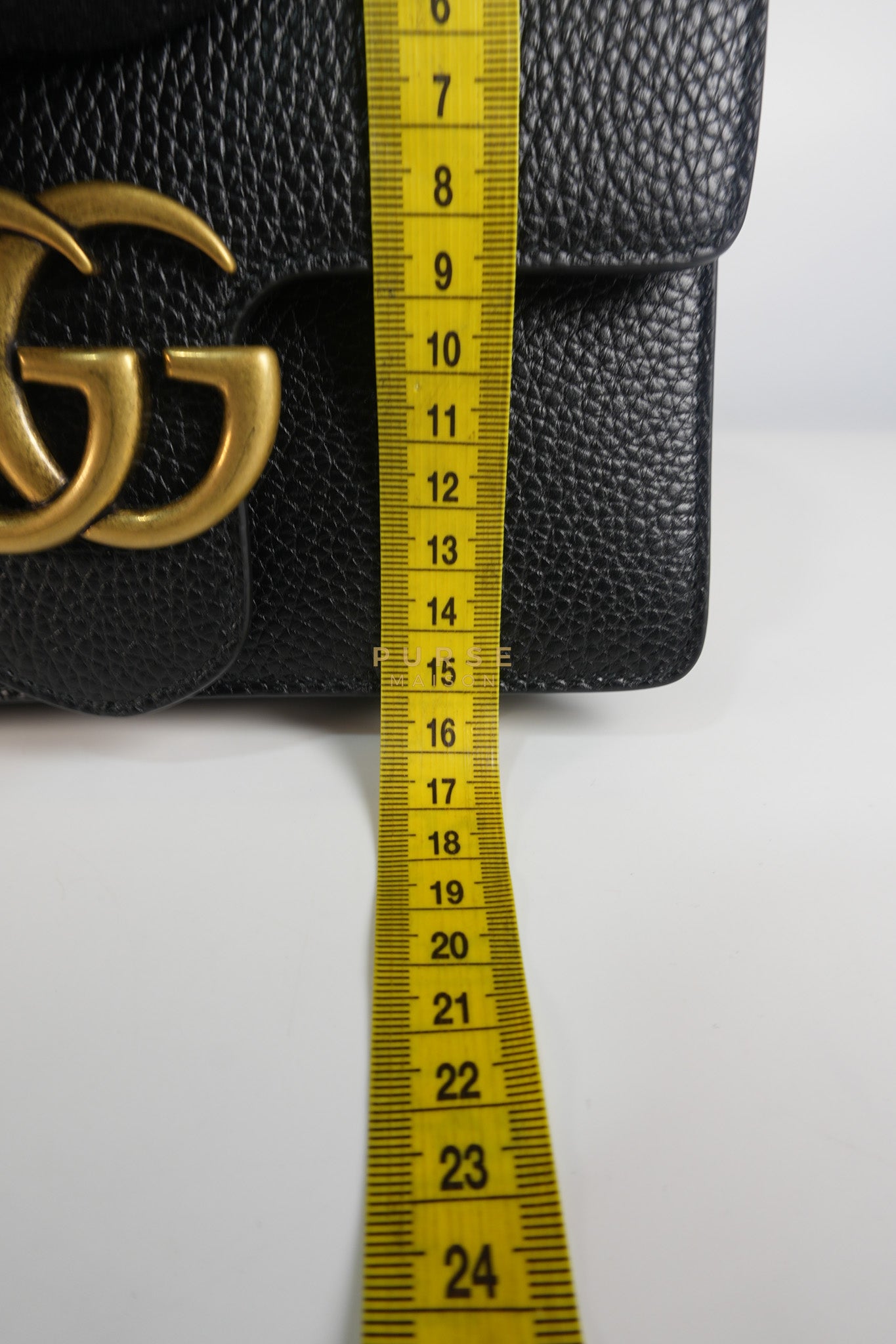 Interlocking G Marmont Black Grained Calfskin Leather Crossbody Bag | Purse Maison Luxury Bags Shop