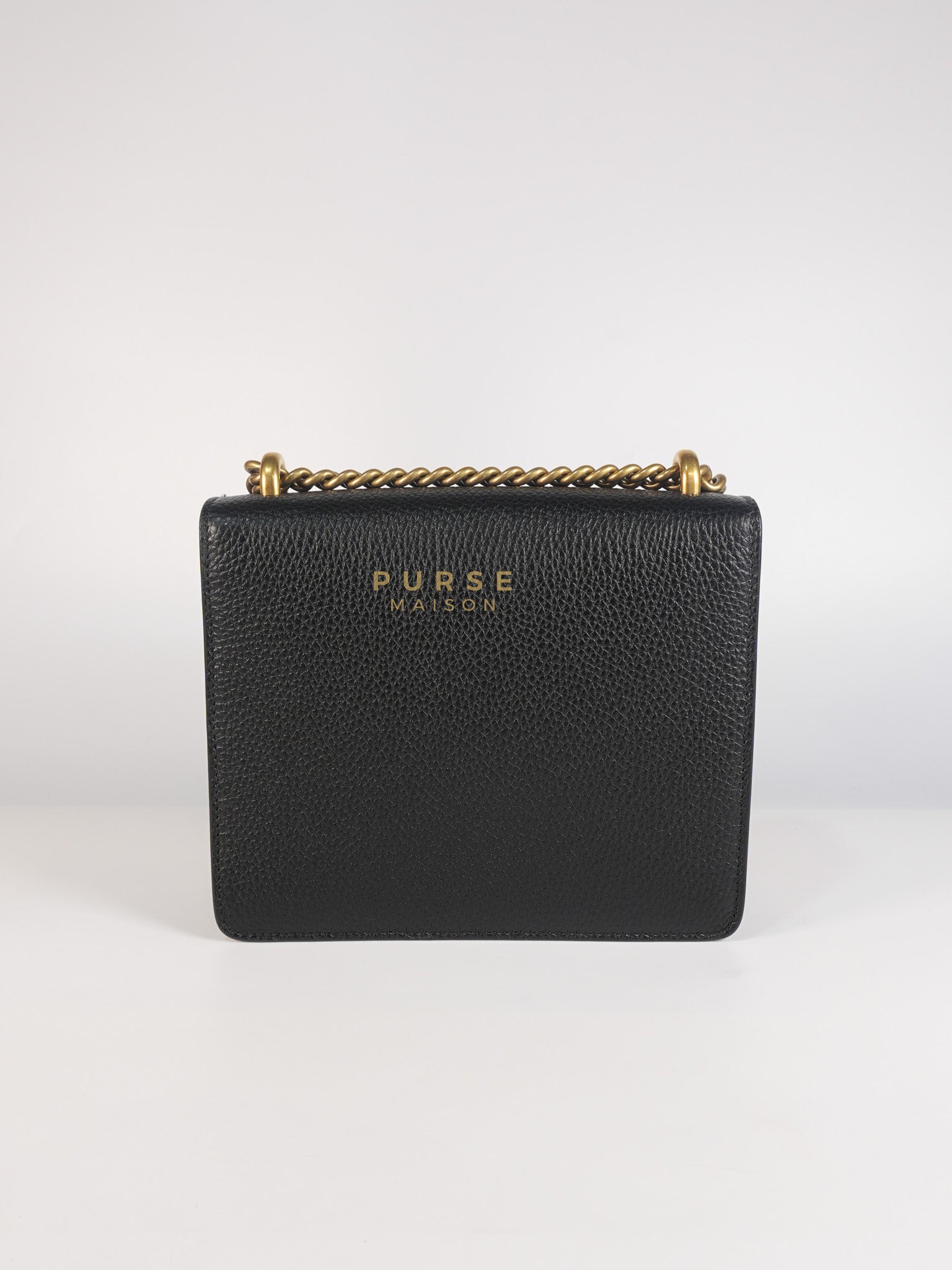 Interlocking G Marmont Black Grained Calfskin Leather Crossbody Bag | Purse Maison Luxury Bags Shop