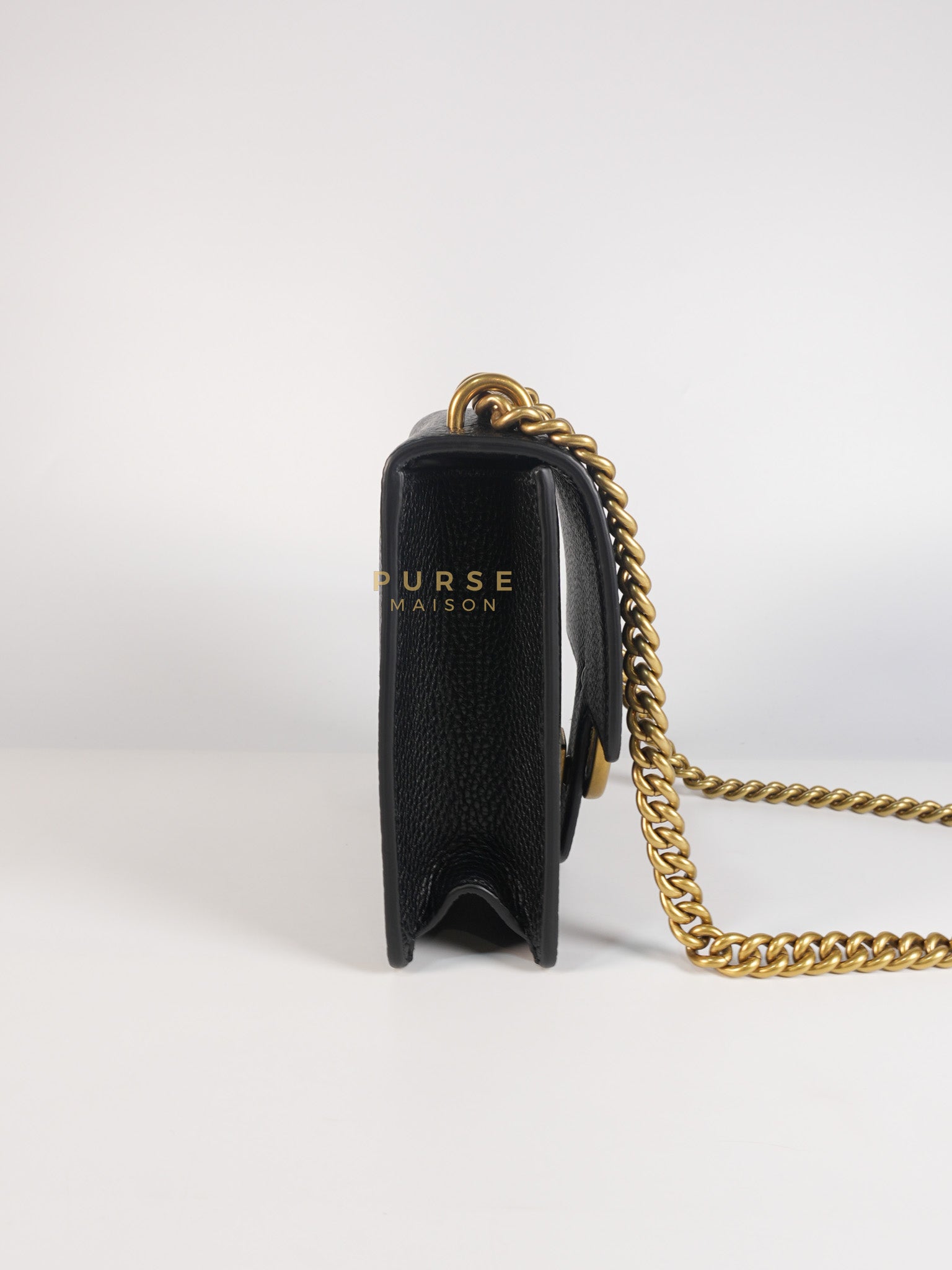 Interlocking G Marmont Black Grained Calfskin Leather Crossbody Bag | Purse Maison Luxury Bags Shop