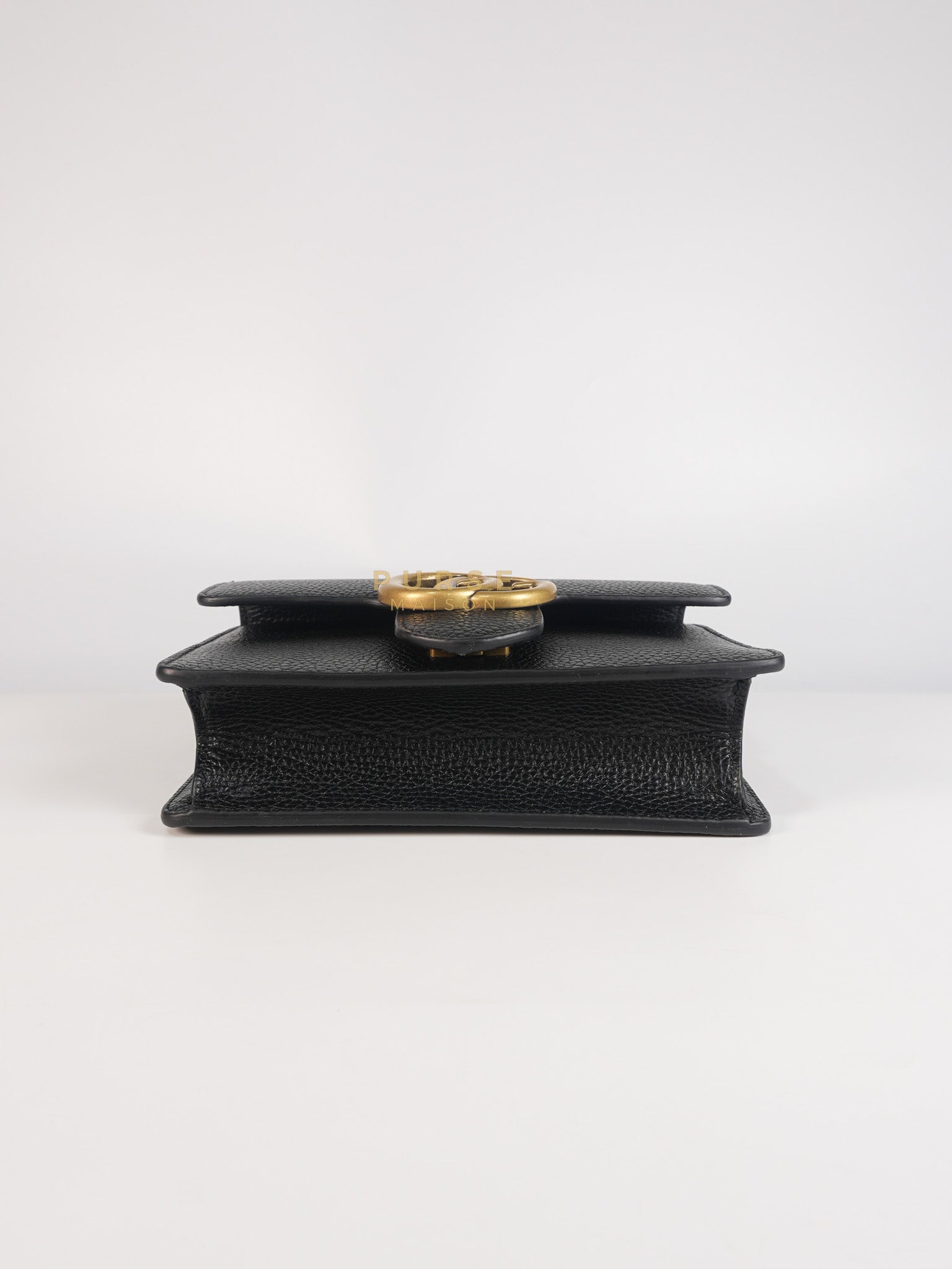 Interlocking G Marmont Black Grained Calfskin Leather Crossbody Bag | Purse Maison Luxury Bags Shop