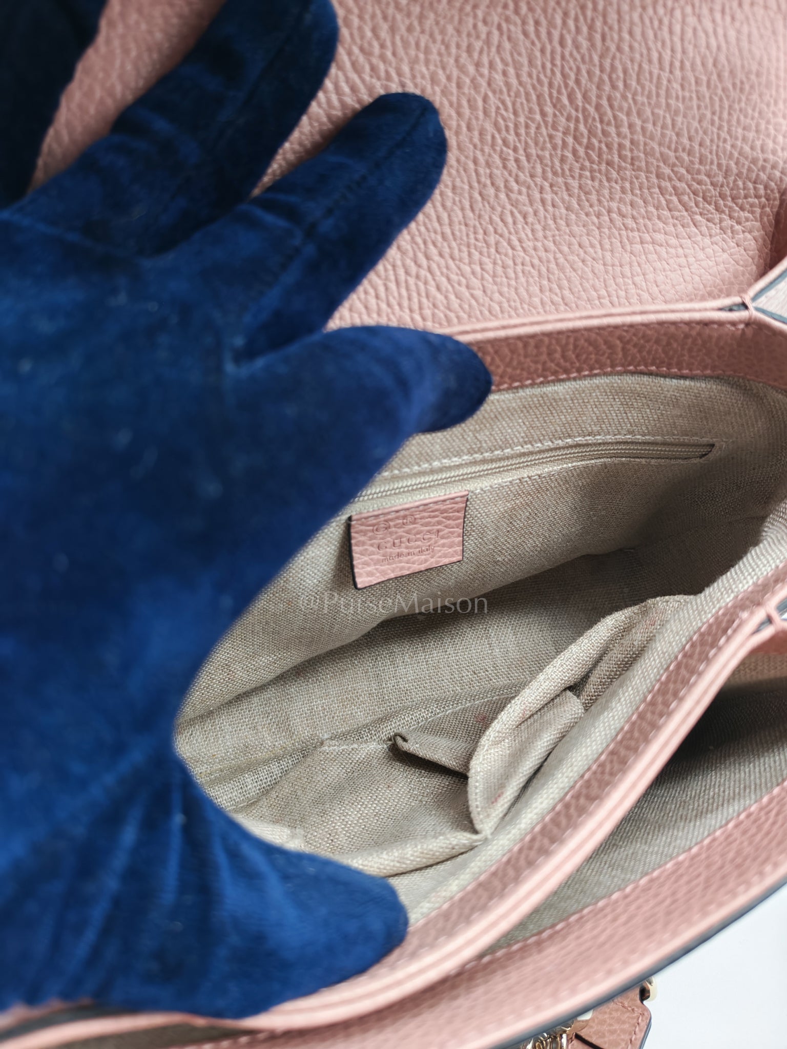 Interlocking G Medium Top Handle in Pink Grained Calfskin Leather Crossbody Bag | Purse Maison Luxury Bags Shop