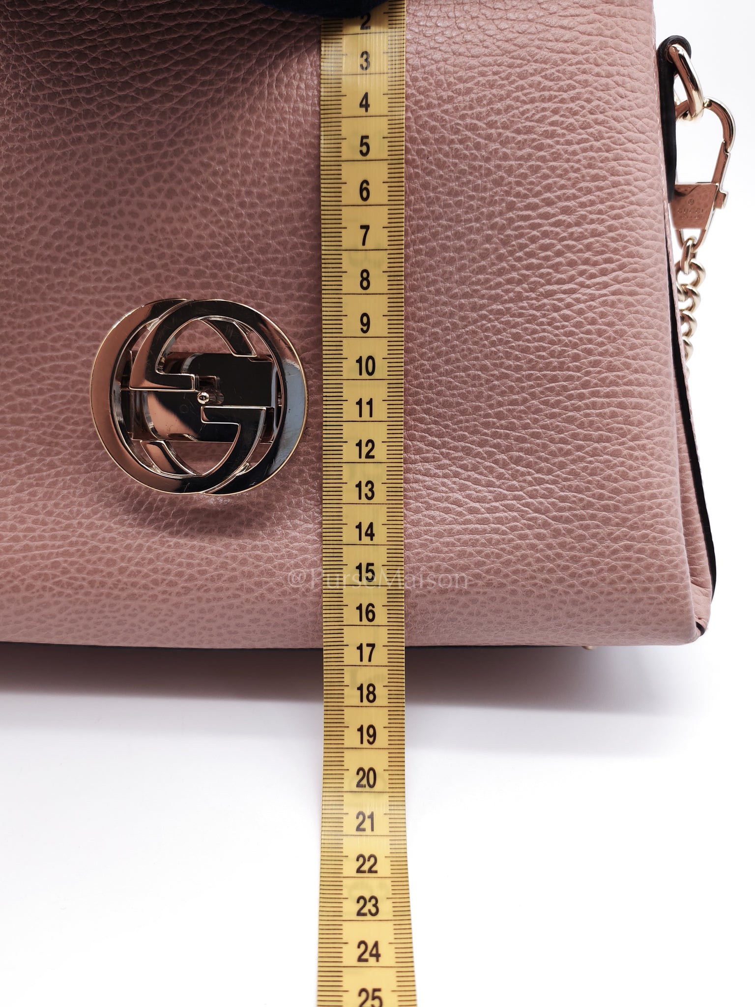 Interlocking G Medium Top Handle in Pink Grained Calfskin Leather Crossbody Bag | Purse Maison Luxury Bags Shop
