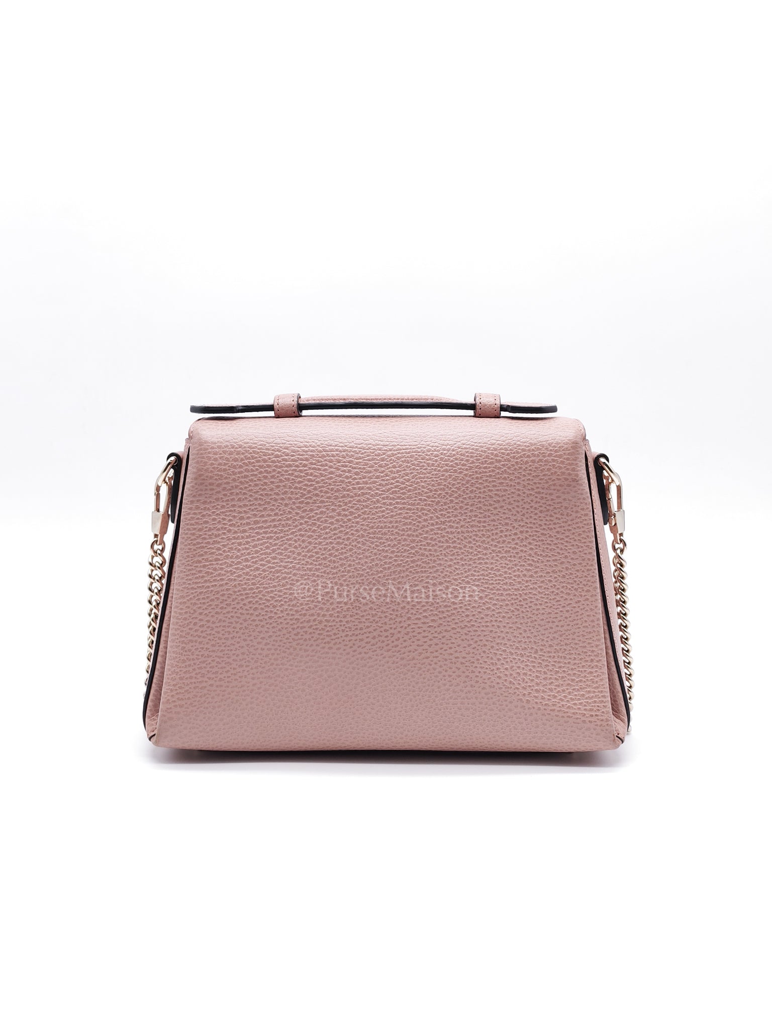 Interlocking G Medium Top Handle in Pink Grained Calfskin Leather Crossbody Bag | Purse Maison Luxury Bags Shop