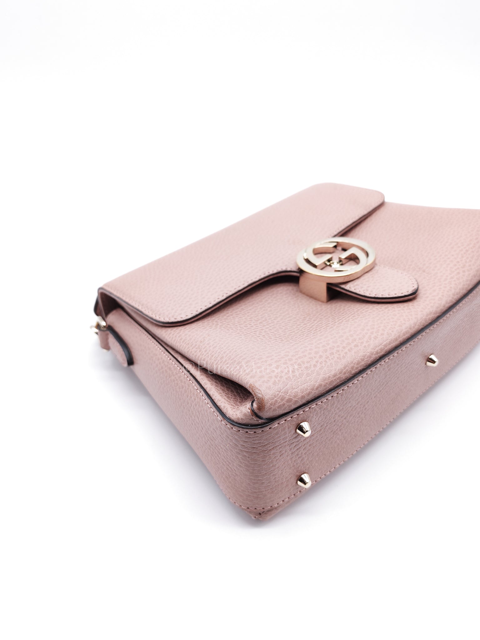 Interlocking G Medium Top Handle in Pink Grained Calfskin Leather Crossbody Bag | Purse Maison Luxury Bags Shop