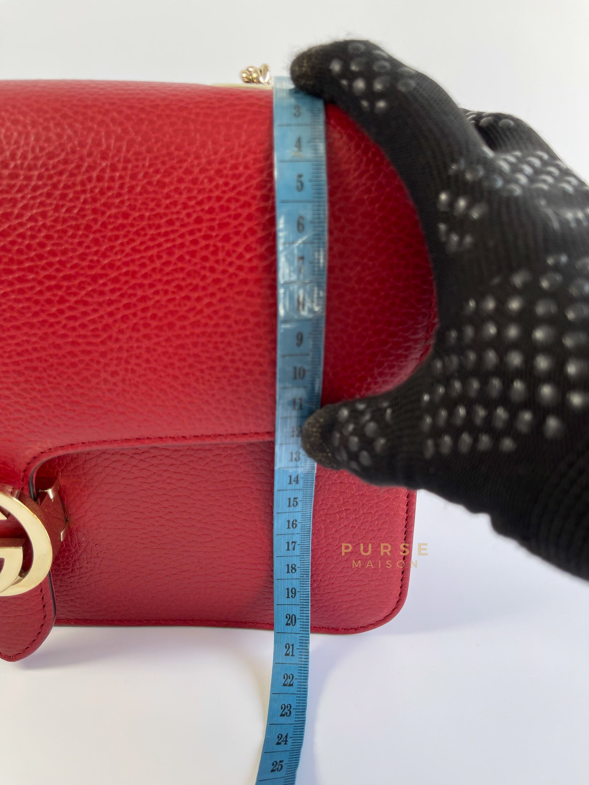 Interlocking G Red Leather Chain Bag | Purse Maison Luxury Bags Shop