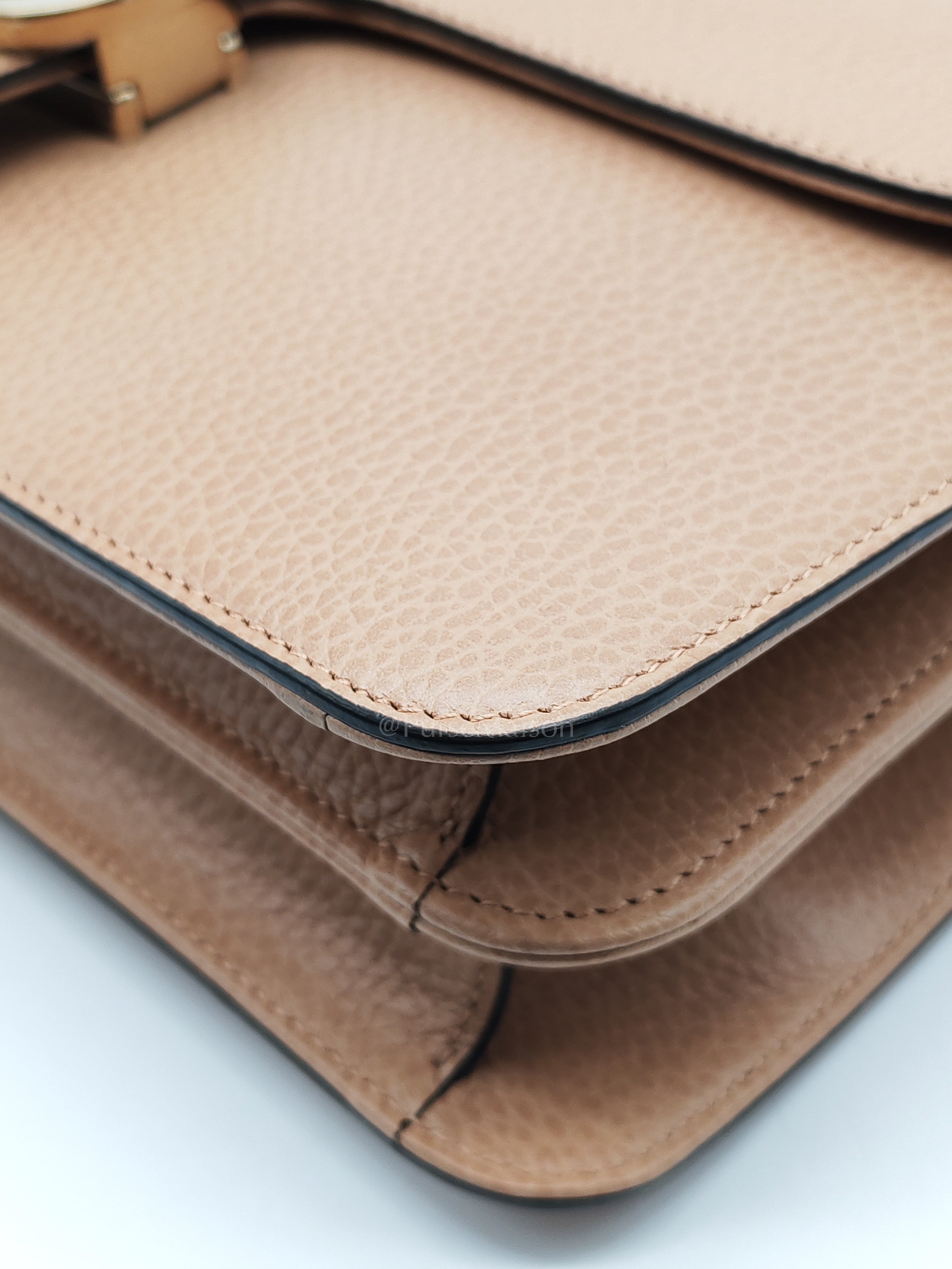Interlocking G Shoulder Bag in Beige Dollar Calfksin Leather & Light Gold Hardware | Purse Maison Luxury Bags Shop