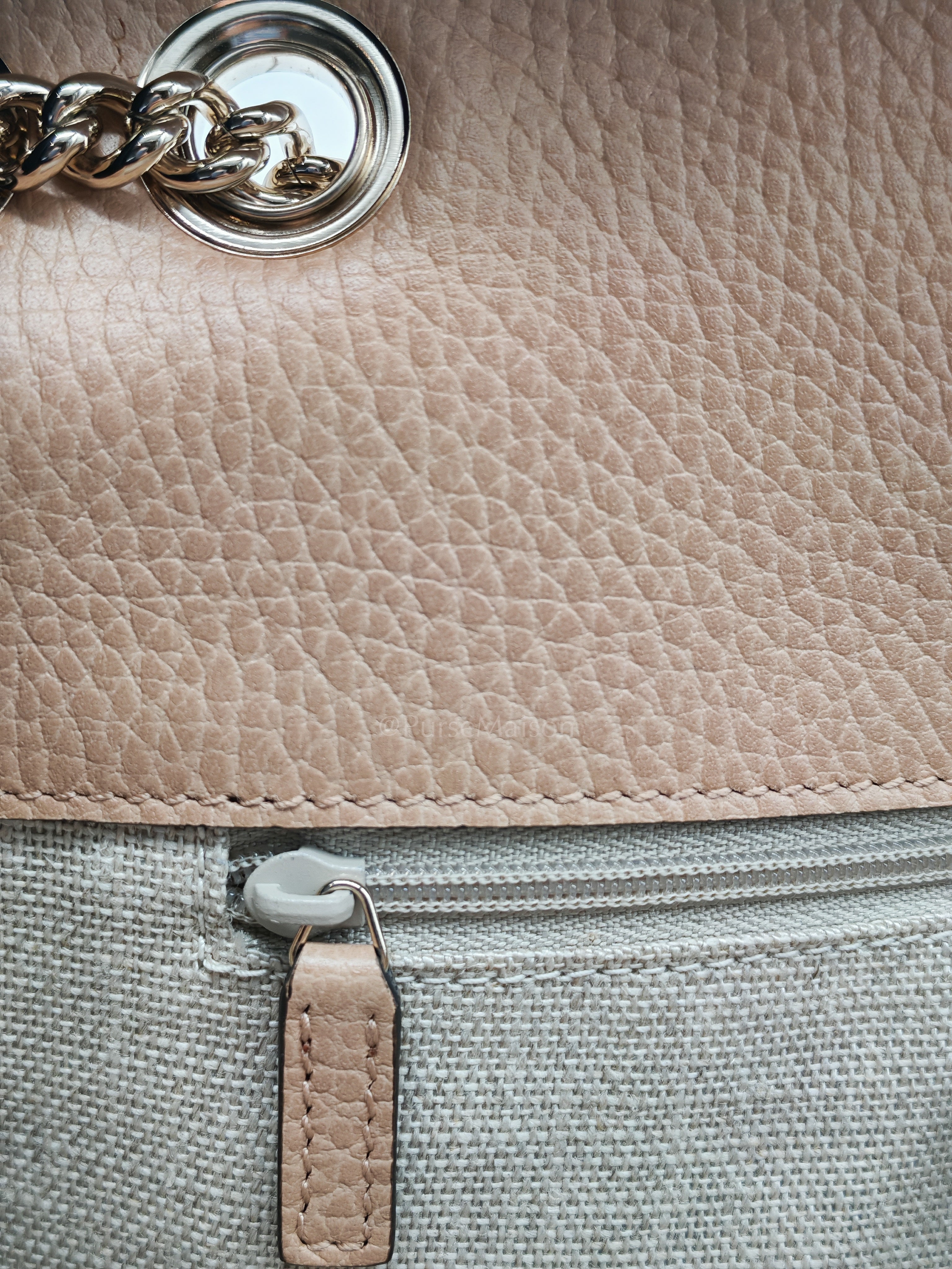 Interlocking G Shoulder Bag in Beige Dollar Calfksin Leather & Light Gold Hardware | Purse Maison Luxury Bags Shop