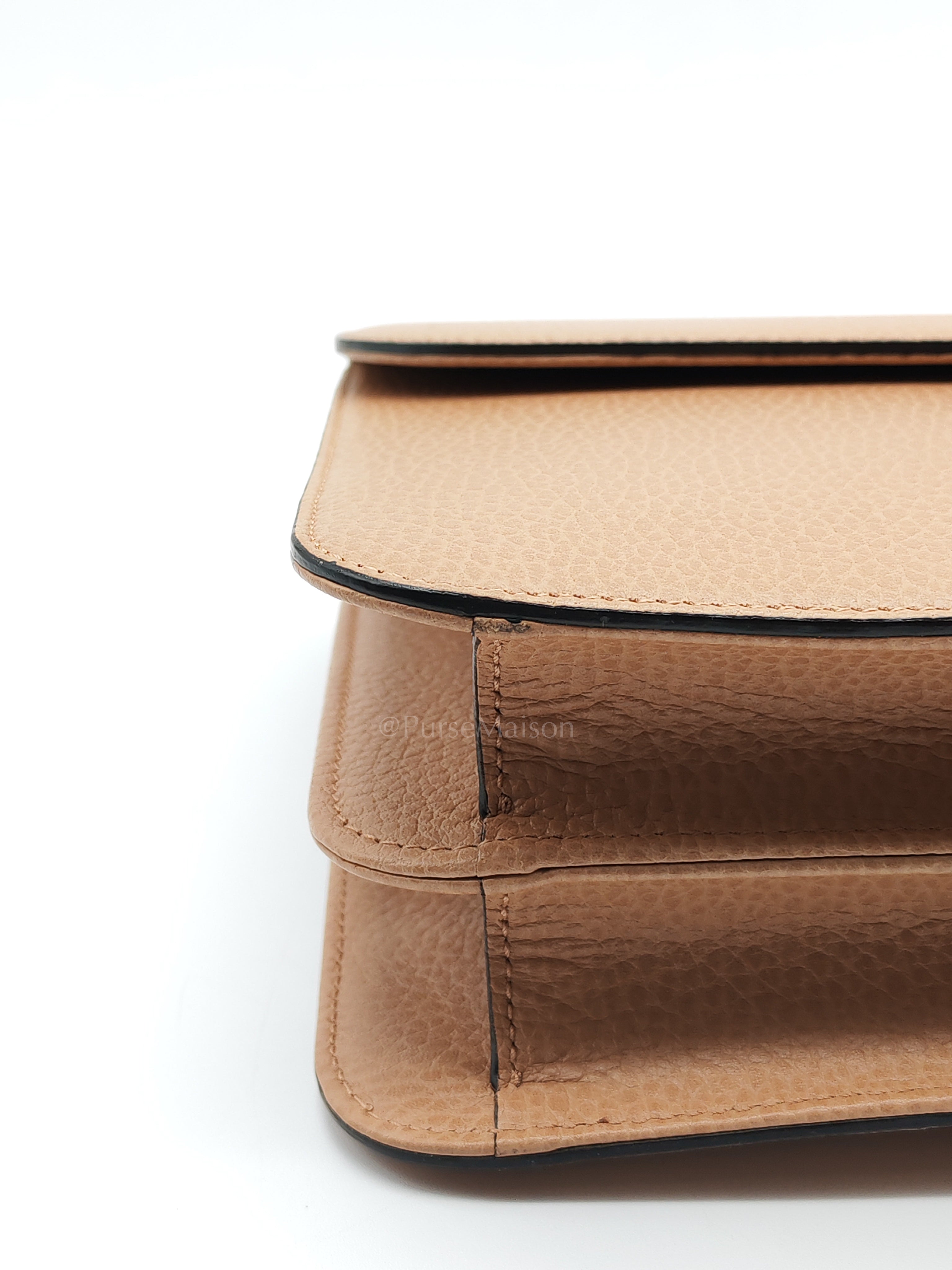 Interlocking G Shoulder Bag in Beige Dollar Calfksin Leather & Light Gold Hardware | Purse Maison Luxury Bags Shop