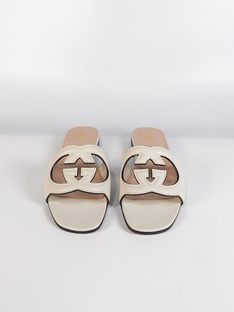 Interlocking G Slides in White Size 37.5 EU (23.5cm) | Purse Maison Luxury Bags Shop